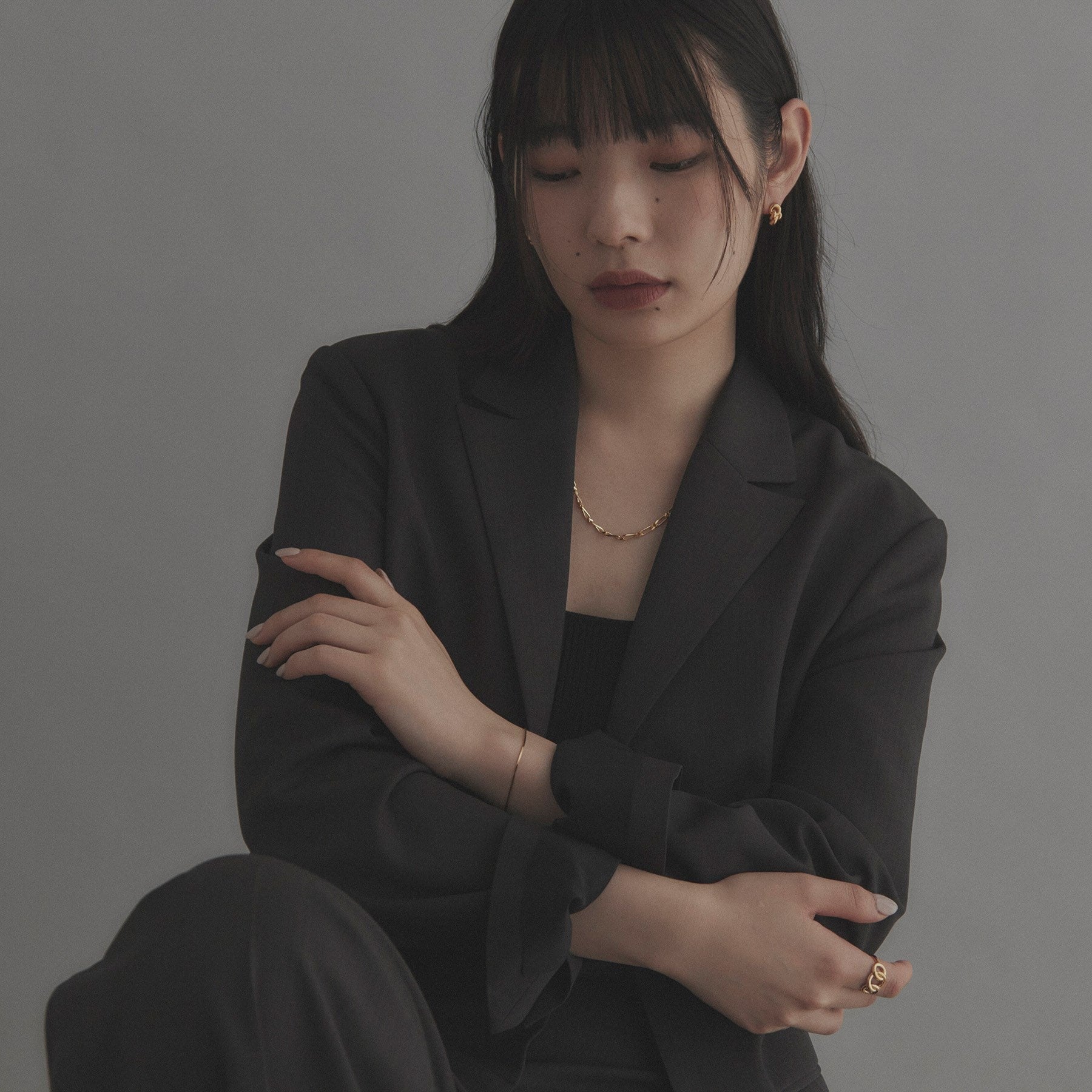 ココシュニック オンキッチュ COCOSHNIK ONKITSCH シルバー デザインチェーン ショート＆ロングネックレス GP ゴールド(600)