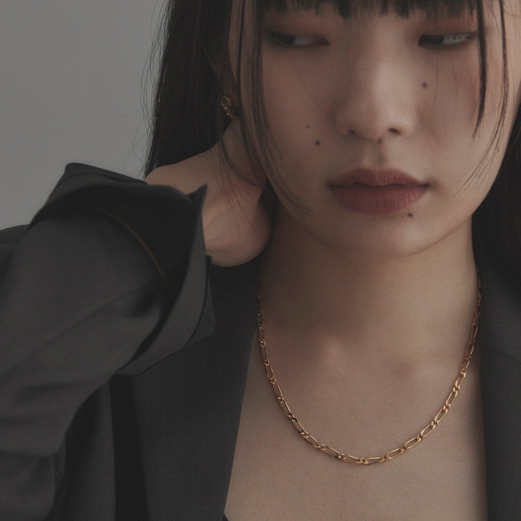 ココシュニック オンキッチュ COCOSHNIK ONKITSCH シルバー デザインチェーン ショート＆ロングネックレス GP ゴールド(600)