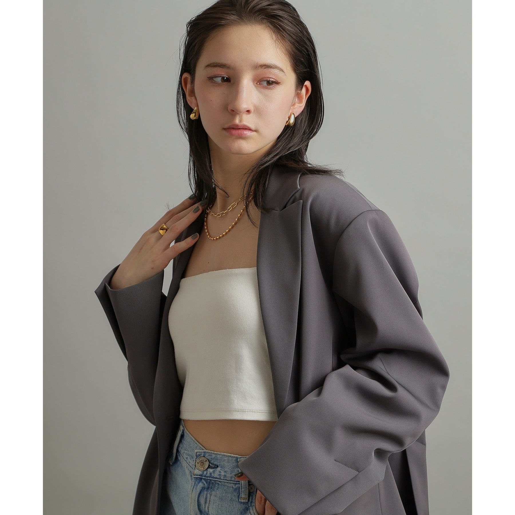 ココシュニック オンキッチュ COCOSHNIK ONKITSCH シルバー リンクチェーン ショートマンテルネックレス GP