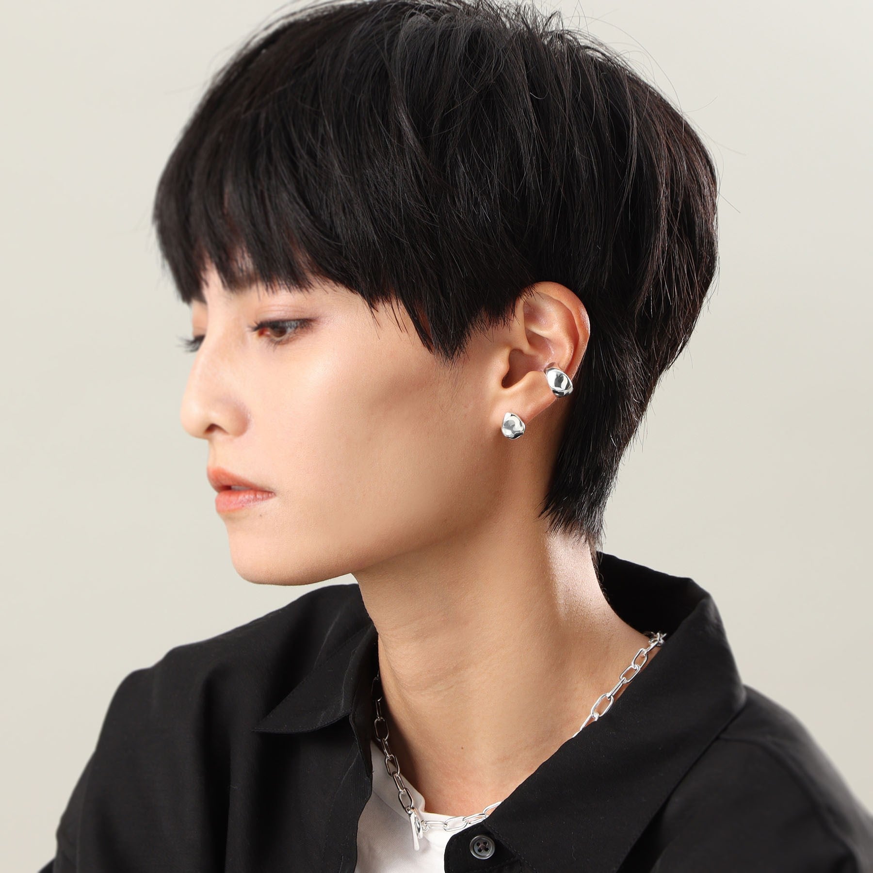 COCOSHNIK ONKITSCH COCOSHIK silver wide ear cuff S