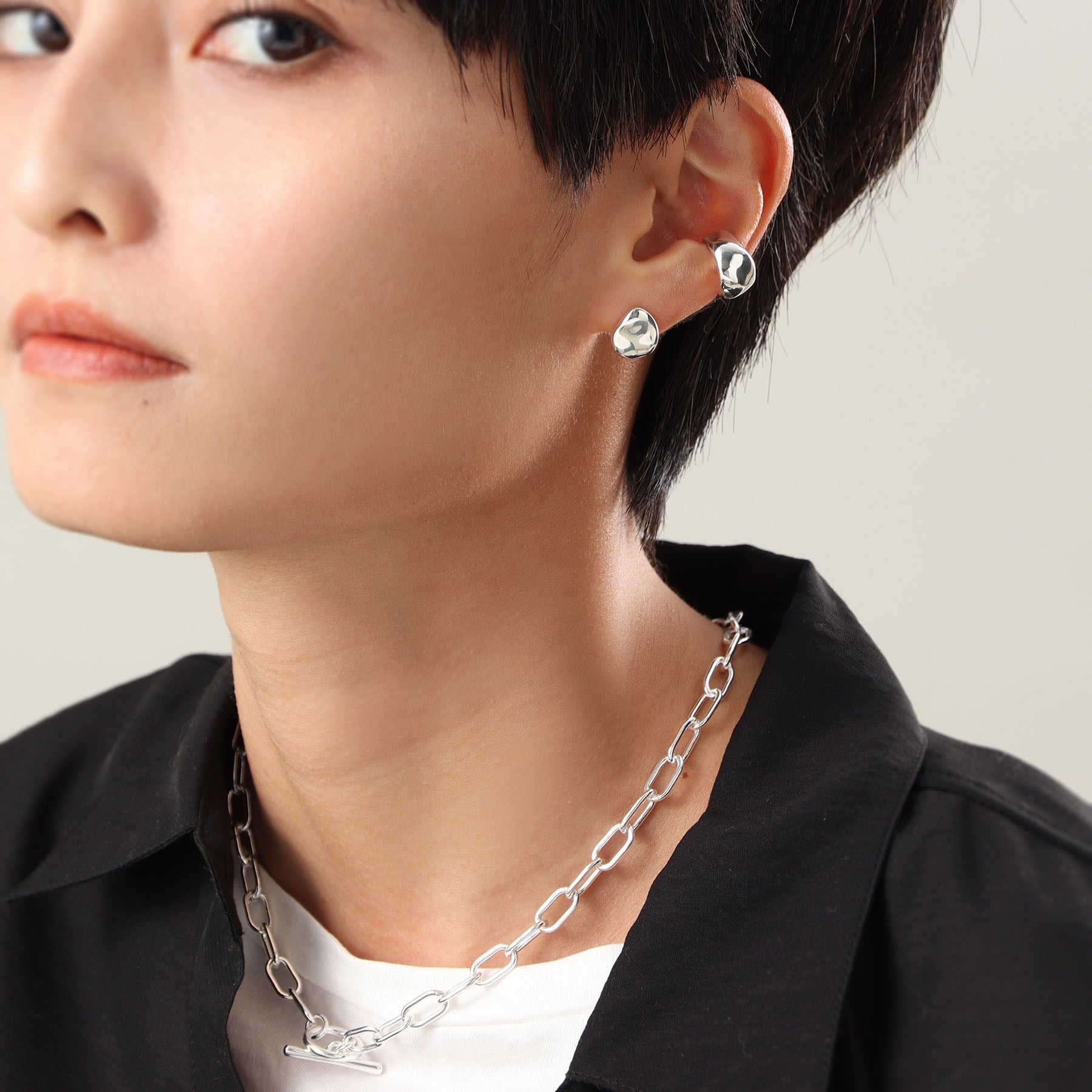 COCOSHNIK ONKITSCH COCOSHIK silver wide ear cuff S