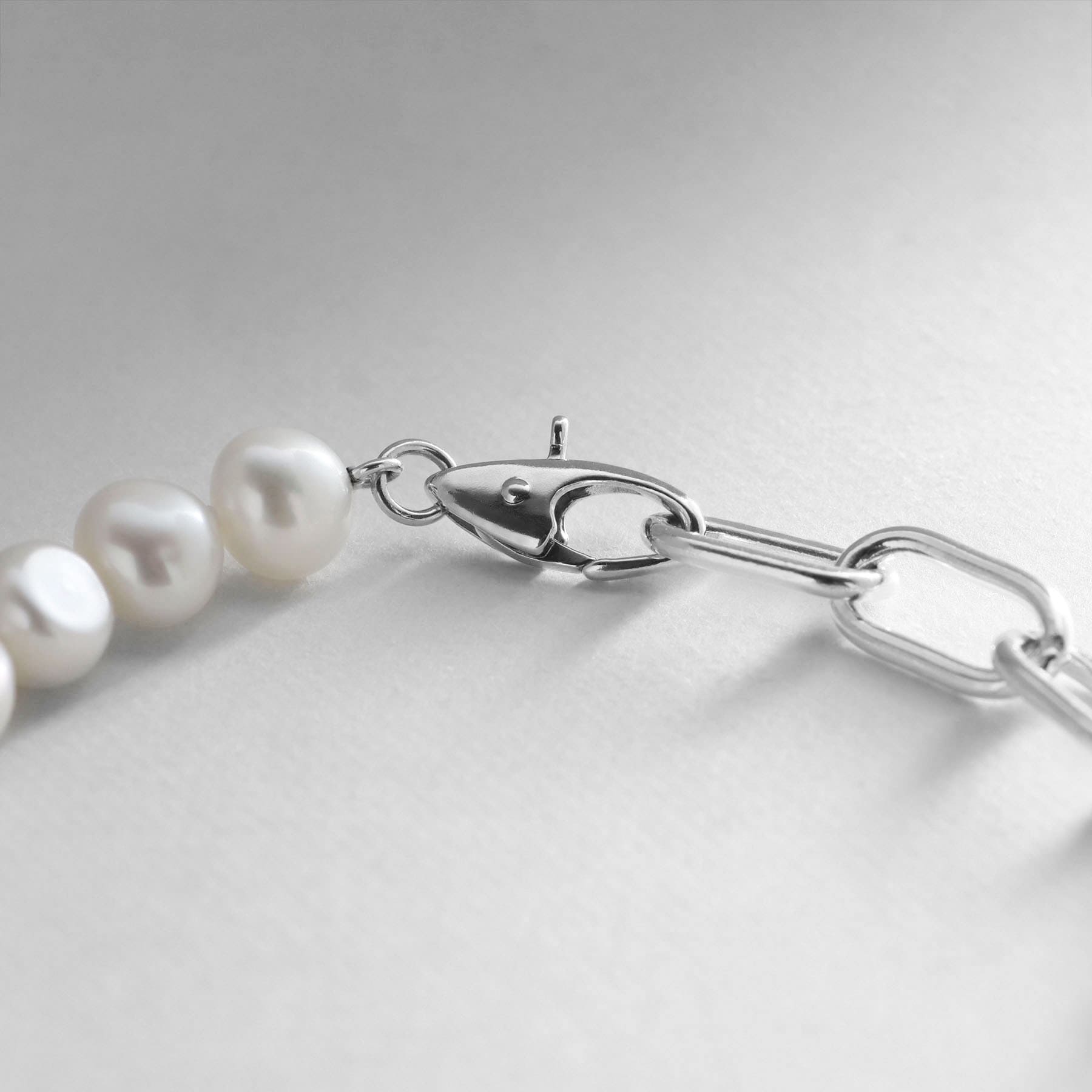 COCOSHNIK ONKITSCH COCOSHNIK ONKITSCH silver Baroque Pearl 2Way Chain Mix Necklace
