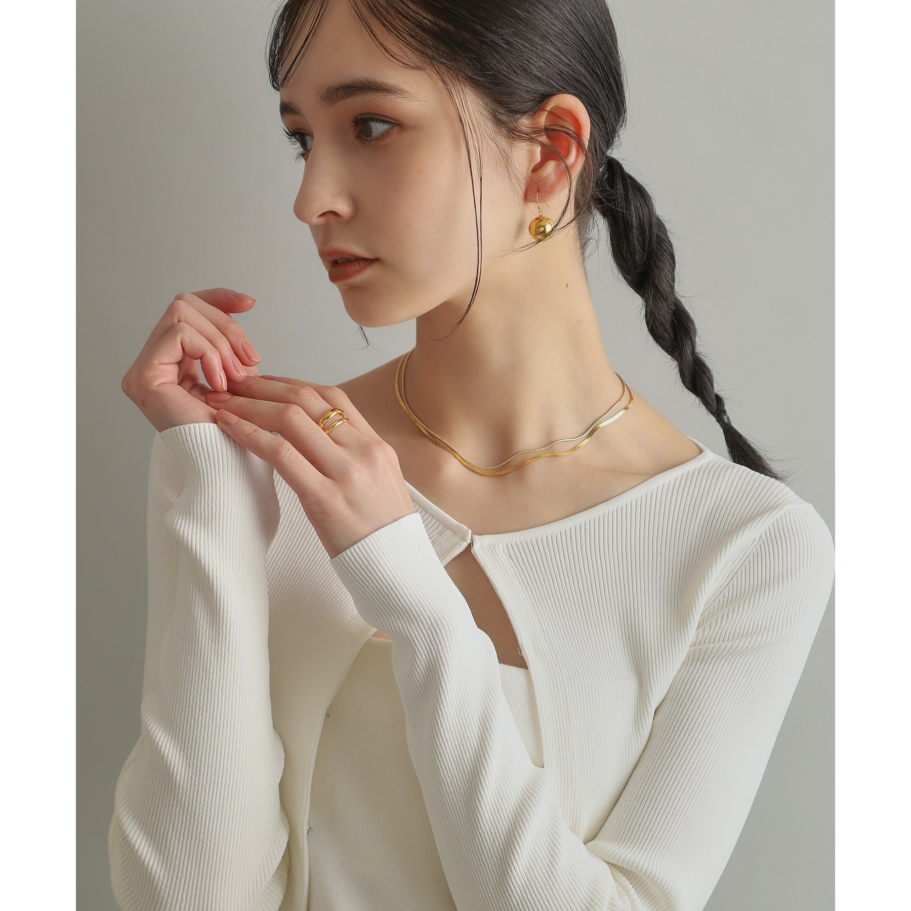 ココシュニック オンキッチュ COCOSHNIK ONKITSCH 【WEB限定】デザインチェーン　フラットスネークネックレス