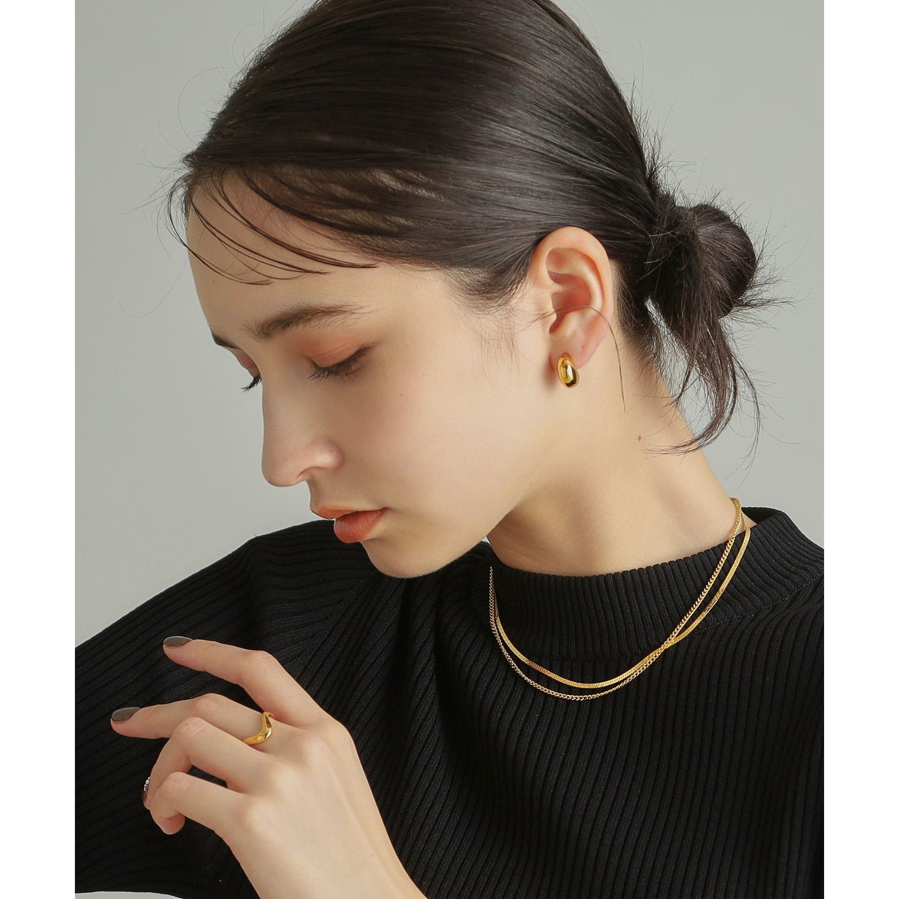ココシュニック オンキッチュ COCOSHNIK ONKITSCH 【WEB限定】デザインチェーン　フラットスネークネックレス