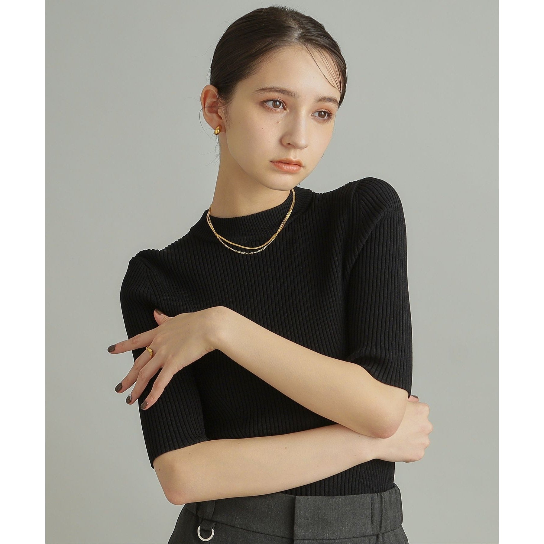 ココシュニック オンキッチュ COCOSHNIK ONKITSCH 【WEB限定】デザインチェーン　フラットスネークネックレス