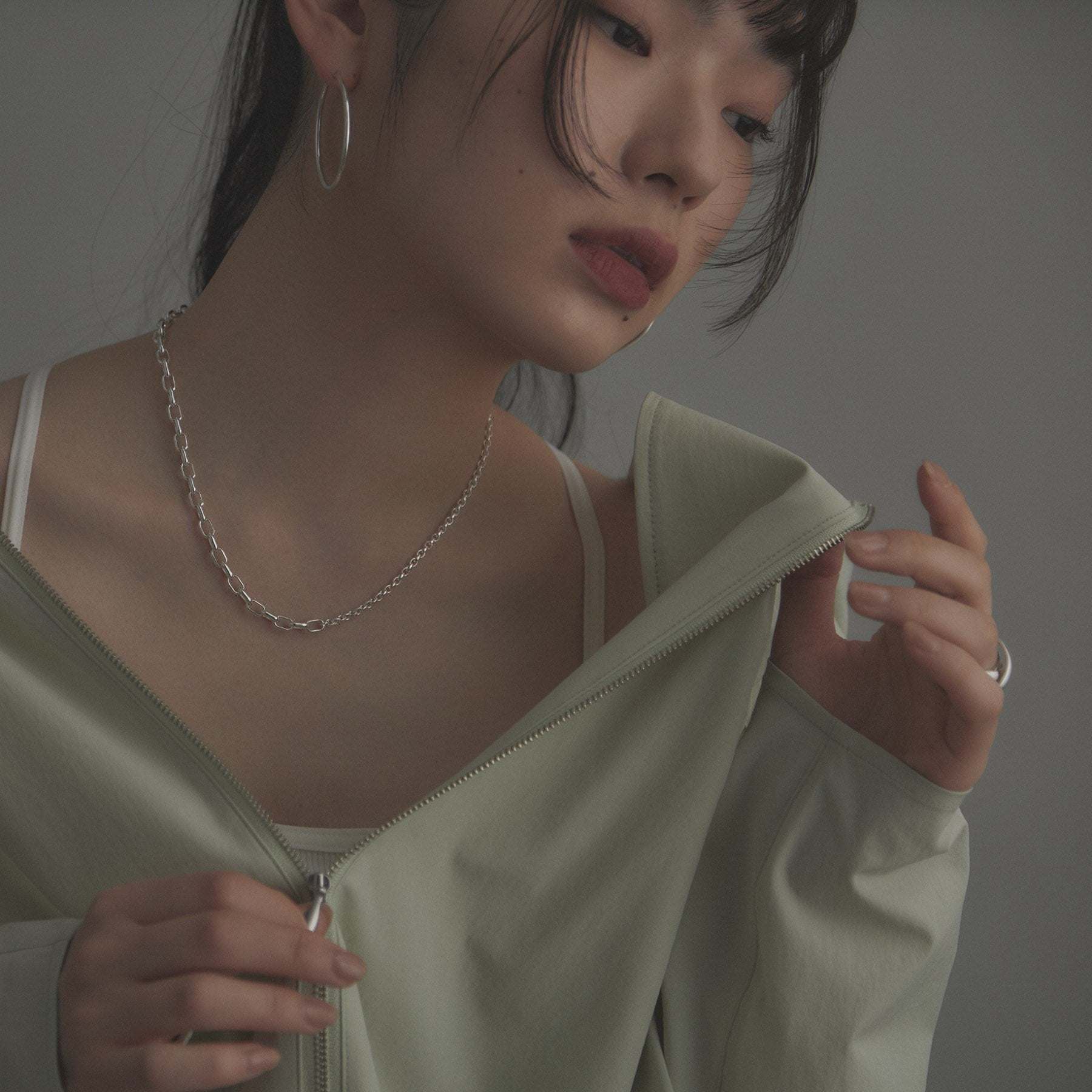 ココシュニック オンキッチュ COCOSHNIK ONKITSCH シルバー ミックスネックレス ドームチェーンマンテルネックレス シルバー(600)