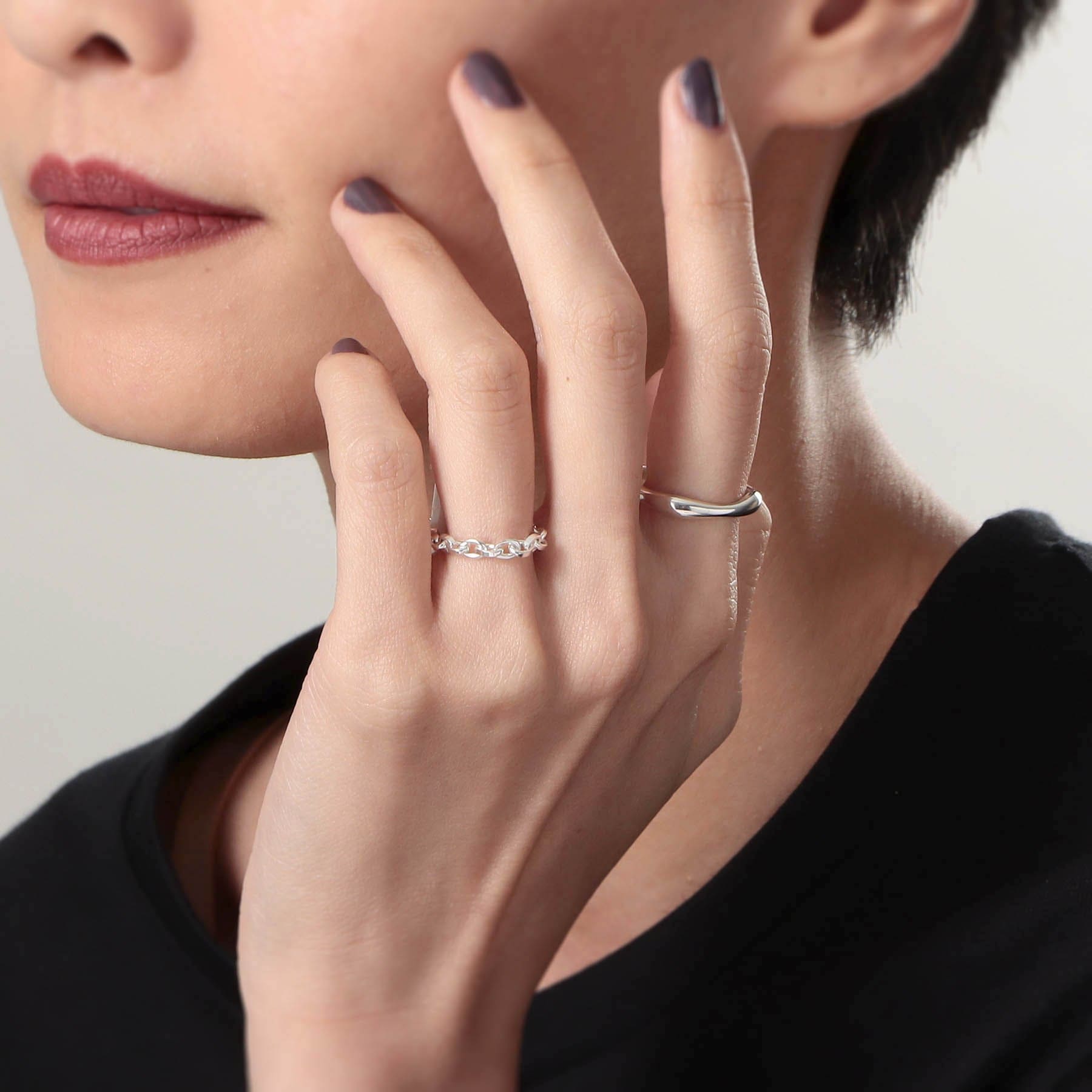 ココシュニック オンキッチュ COCOSHNIK ONKITSCH シルバー チェーンリング グリームチェーン シルバー(600)