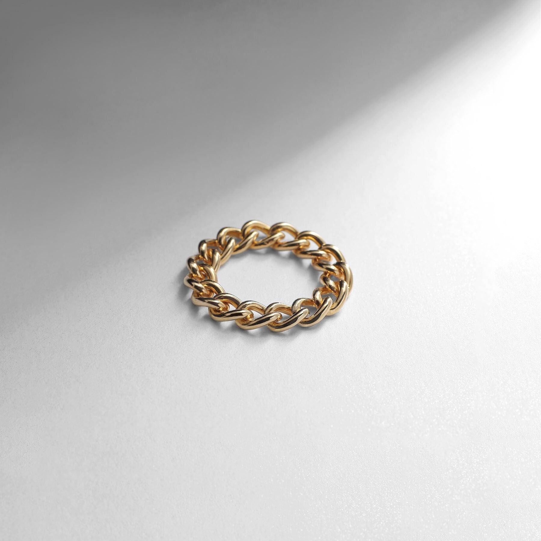 COCOSHNIK ONKITSCH COCOSHNIK ONKITSCH silver Chain Ring Curve Chain GP