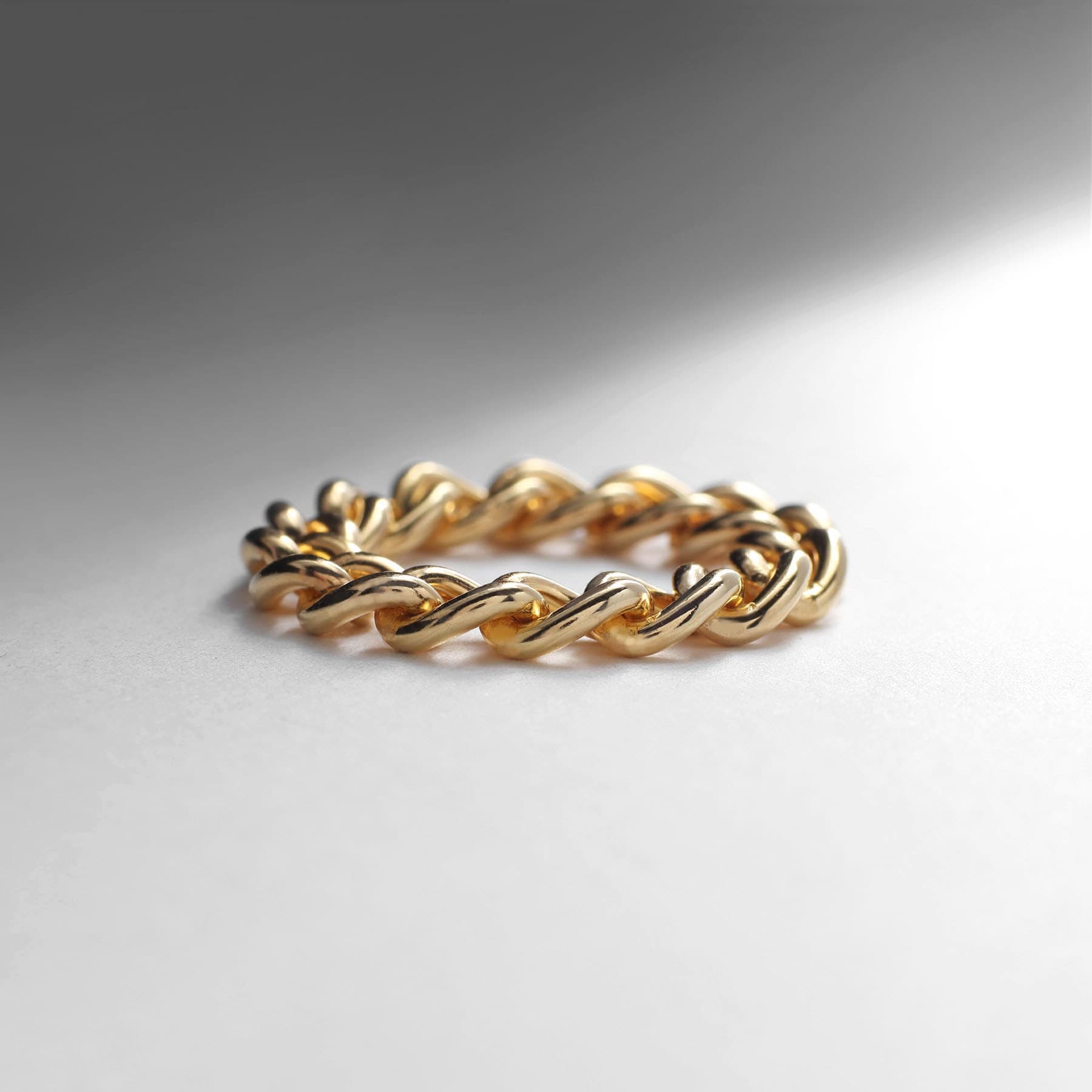 COCOSHNIK ONKITSCH COCOSHNIK ONKITSCH silver Chain Ring Curve Chain GP