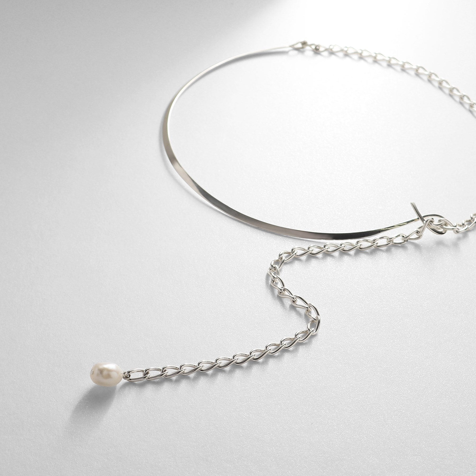 COCOSHNIK ONKITSCH COCOSHNIK ONKITSCH silver Multi-chain Necklace Metal・Pearl