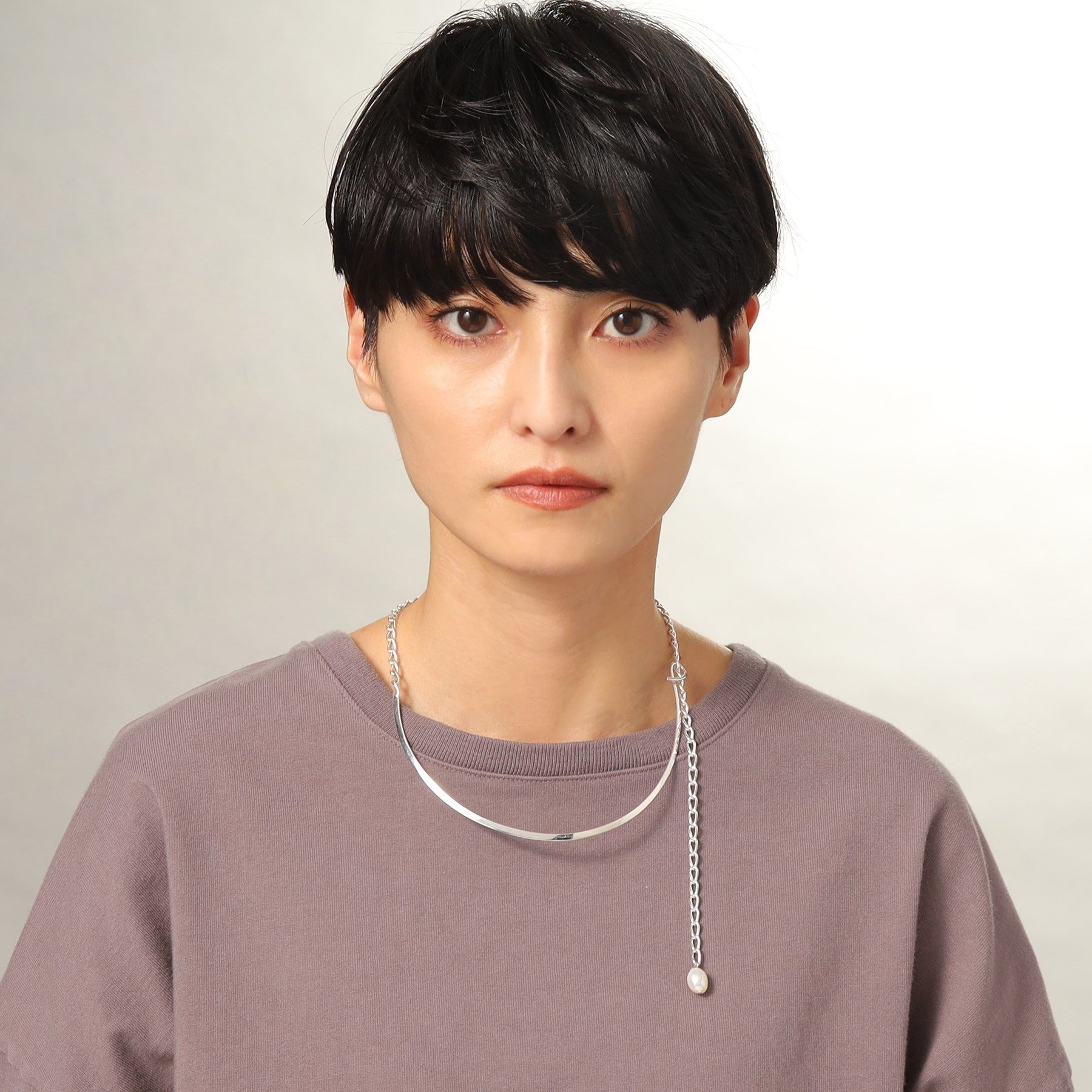 COCOSHNIK ONKITSCH COCOSHNIK ONKITSCH silver Multi-chain Necklace Metal・Pearl