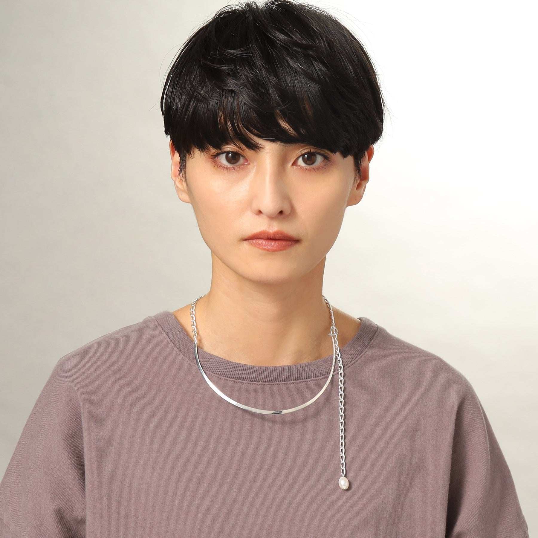 COCOSHNIK ONKITSCH COCOSHNIK ONKITSCH silver Multi-chain Necklace Metal・Pearl