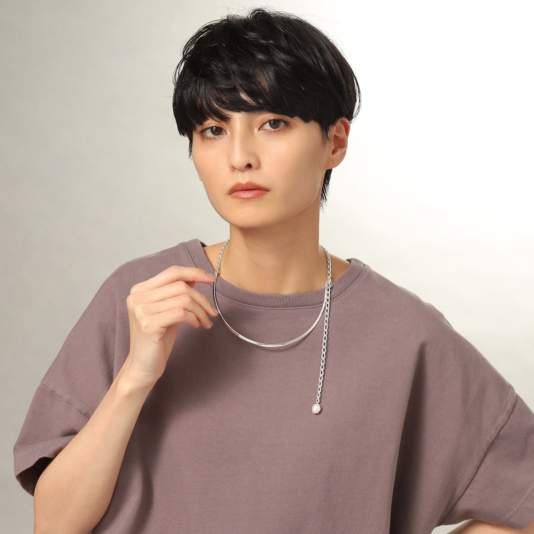COCOSHNIK ONKITSCH COCOSHNIK ONKITSCH silver Multi-chain Necklace Metal・Pearl
