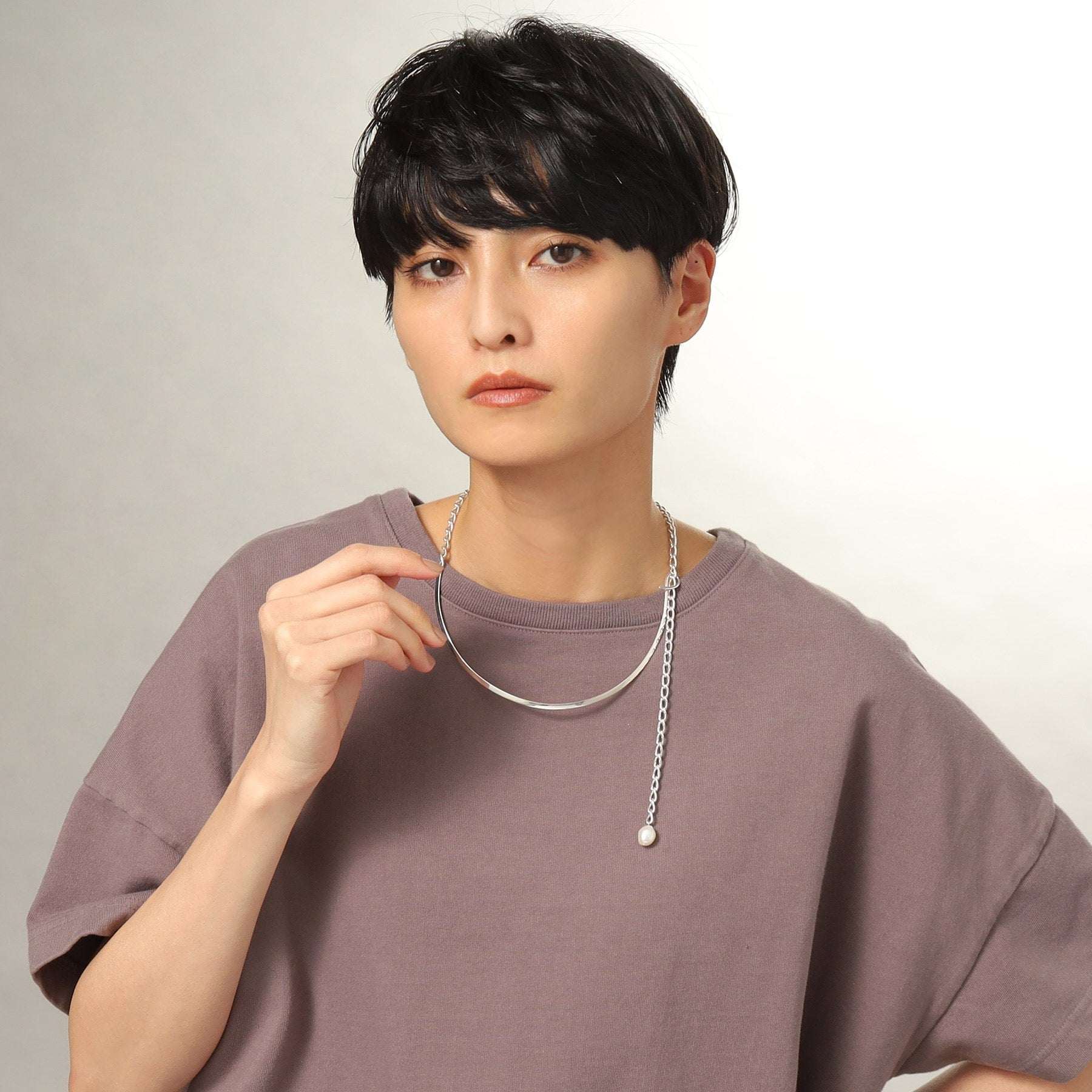 COCOSHNIK ONKITSCH COCOSHNIK ONKITSCH silver Multi-chain Necklace Metal・Pearl