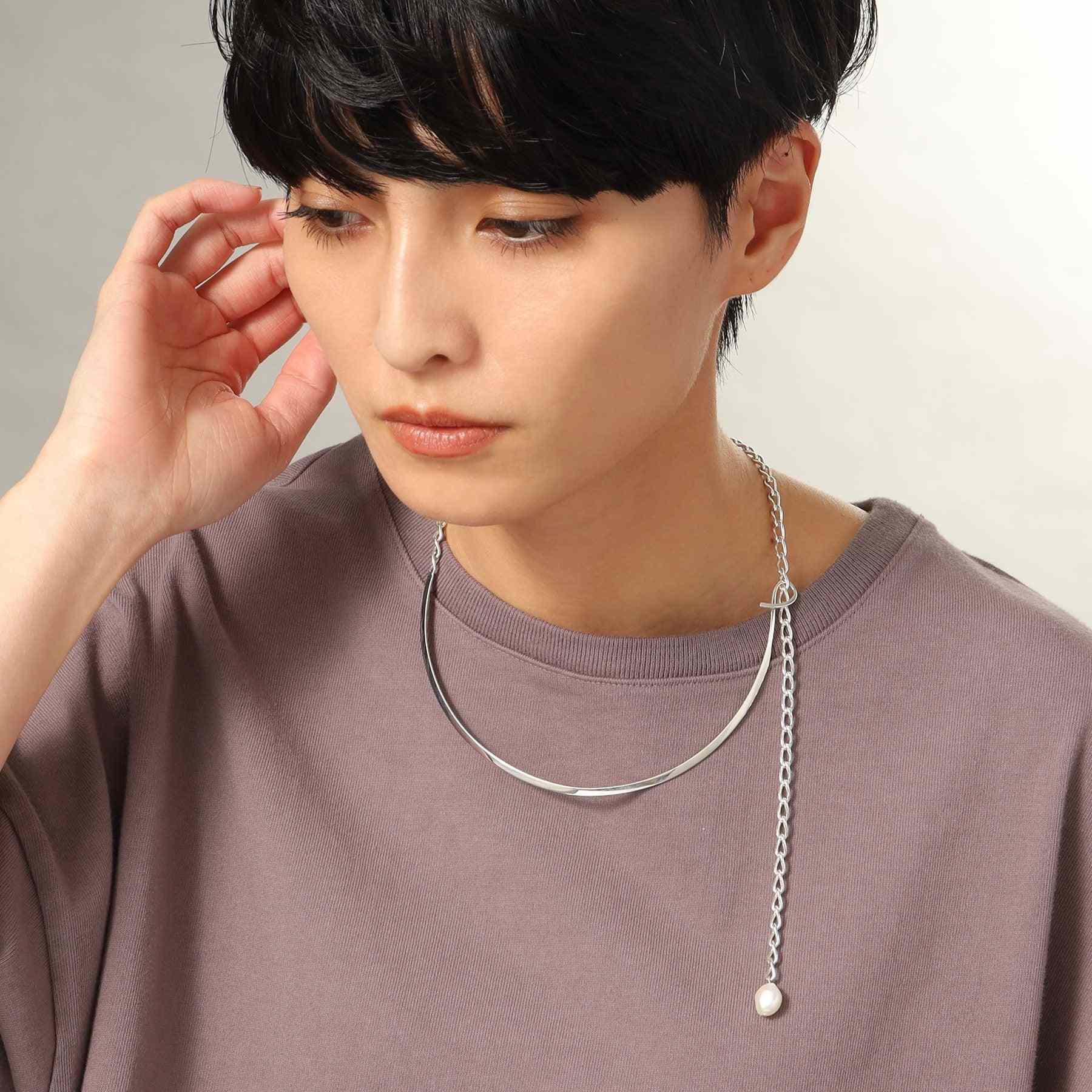 COCOSHNIK ONKITSCH COCOSHNIK ONKITSCH silver Multi-chain Necklace Metal・Pearl