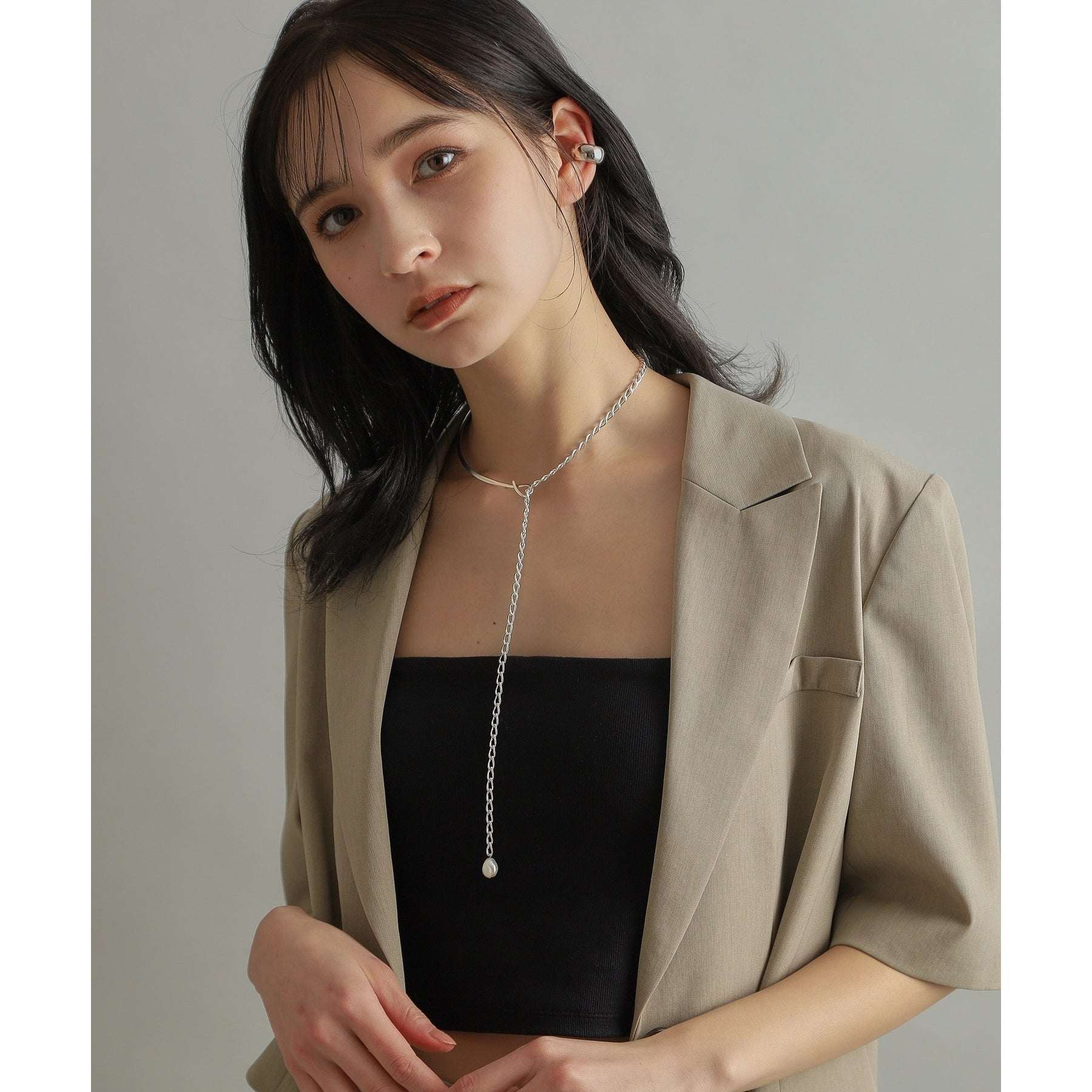 COCOSHNIK ONKITSCH COCOSHNIK ONKITSCH silver Multi-chain Necklace Metal・Pearl