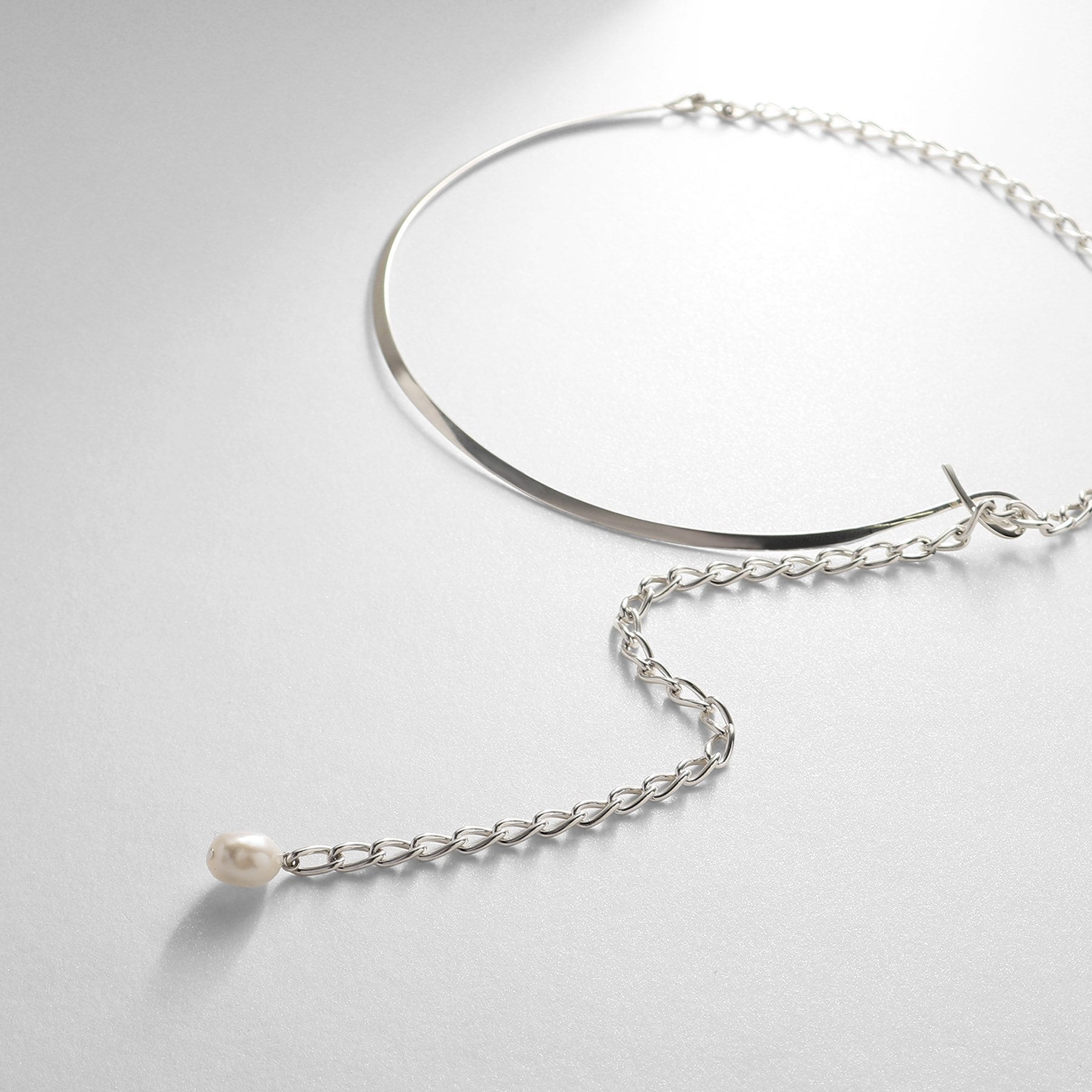COCOSHNIK ONKITSCH COCOSHNIK ONKITSCH silver Multi-chain Necklace Metal・Pearl