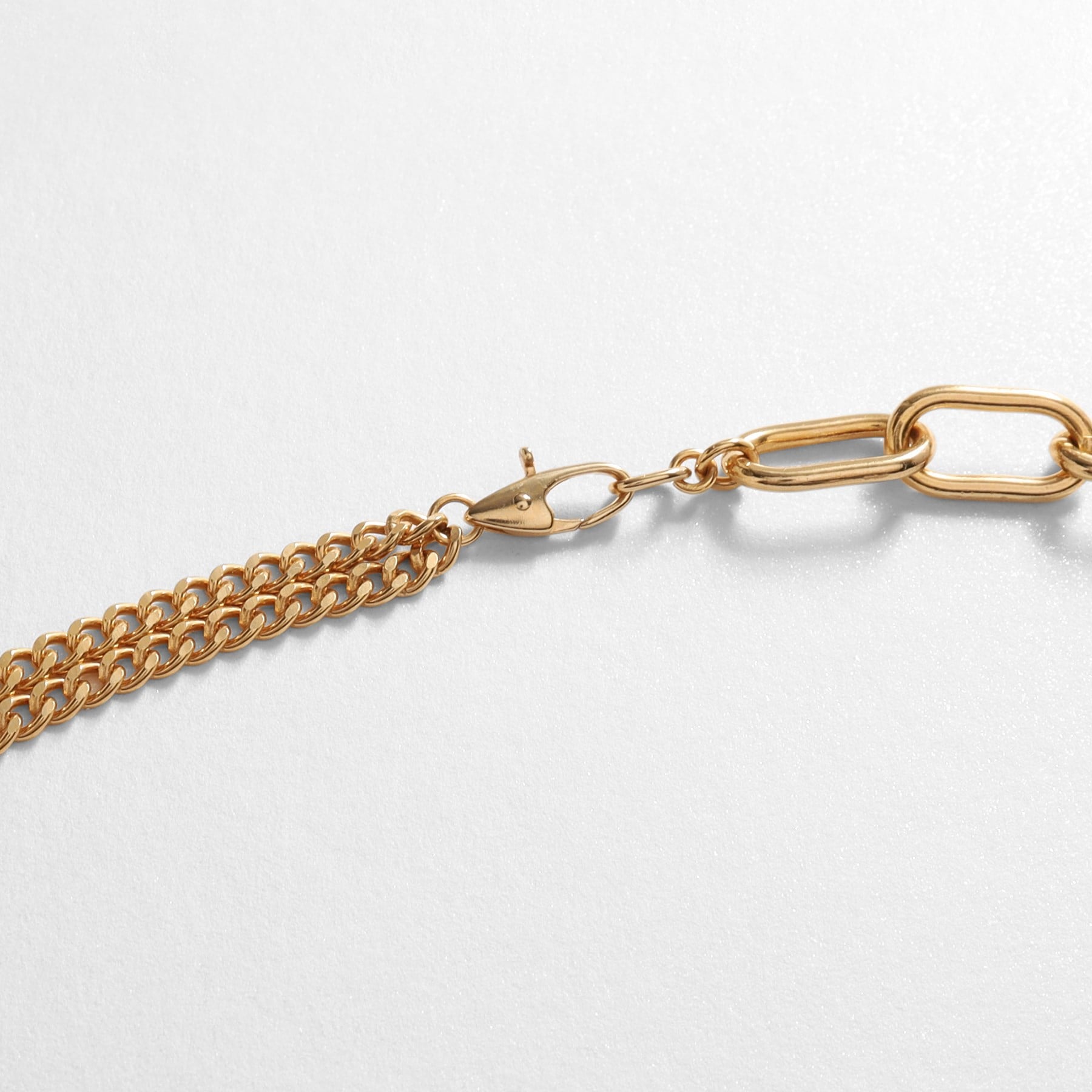 COCOSHNIK ONKITSCH COCOSHNIK ONKITSCH silver Mixed Chain Cable Curve Draped Necklace GP