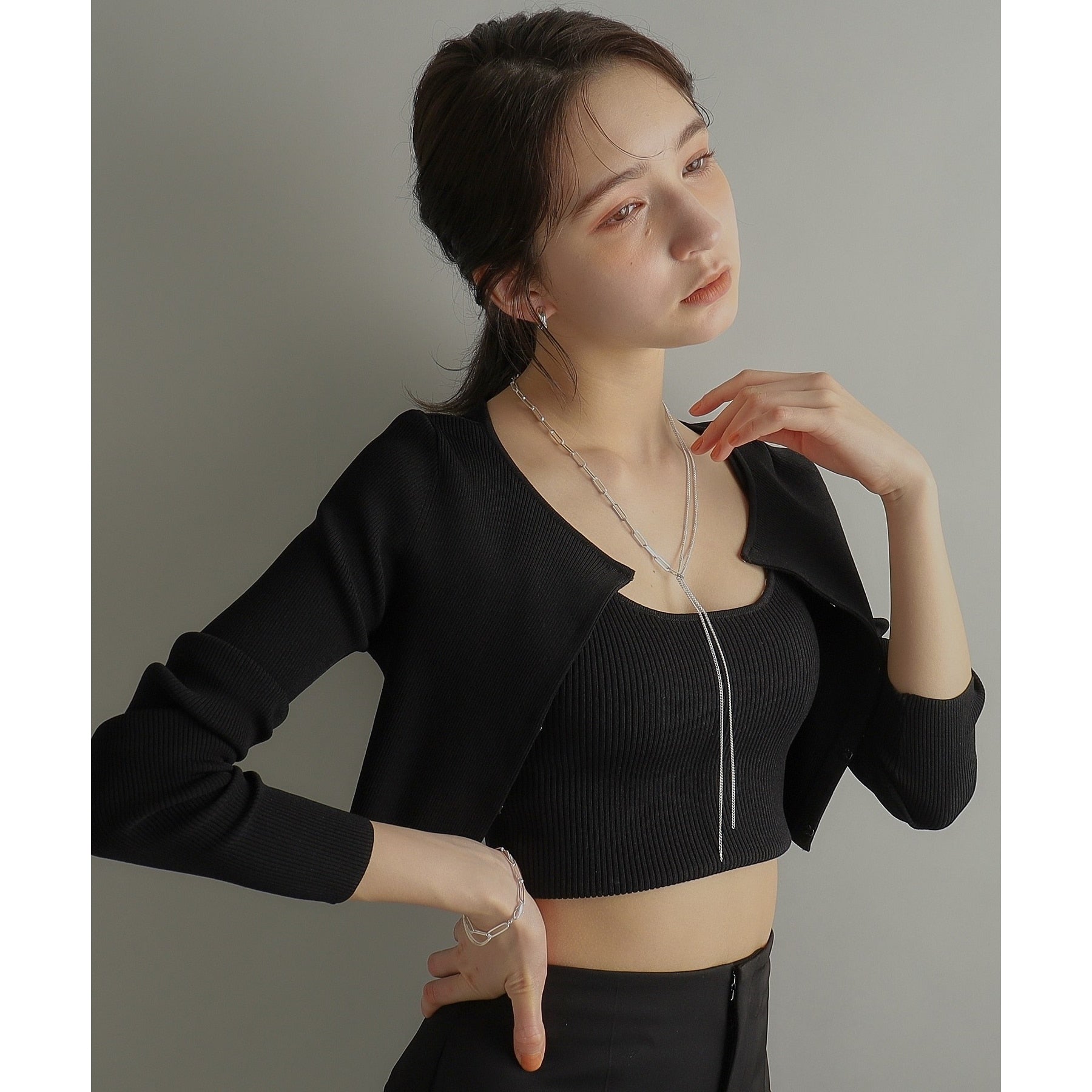 ココシュニック オンキッチュ COCOSHNIK ONKITSCH シルバー ミックスチェーン フラット カーブスルー ブレスレット シルバー(600)