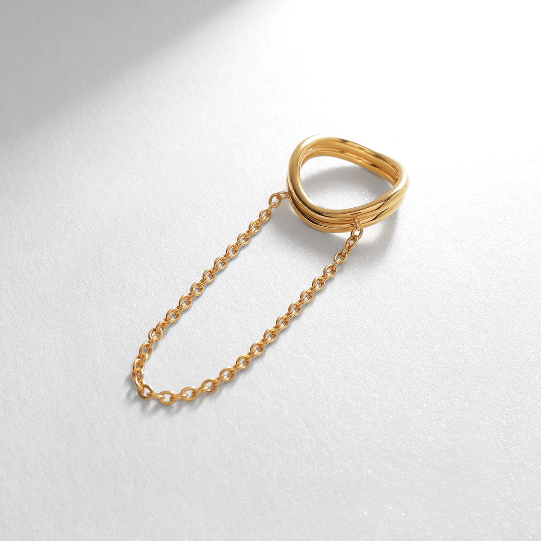 COCOSHNIK ONKITSCH COCOSHNIK ONKITSCH 銀色 褶皺鏈 雙曲線戒指 GP