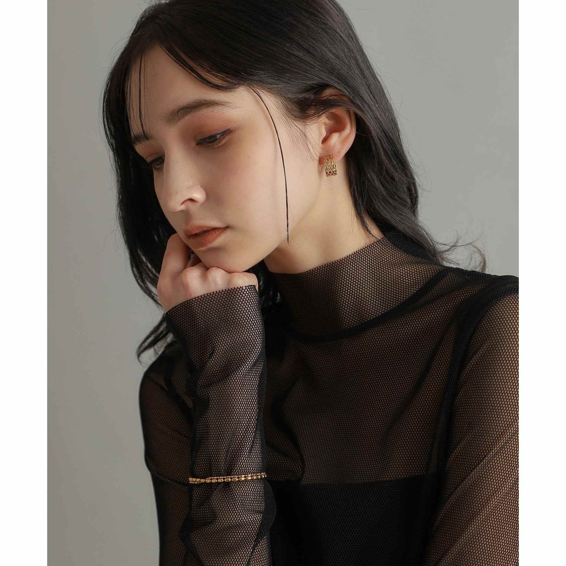 ココシュニック オンキッチュ COCOSHNIK ONKITSCH シルバー スモールフープ マーキスメッシュ ピアス GP