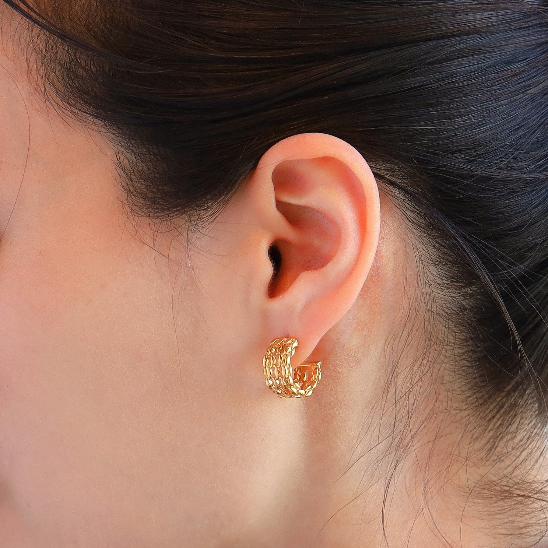 ココシュニック オンキッチュ COCOSHNIK ONKITSCH シルバー スモールフープ マーキスメッシュ ピアス GP