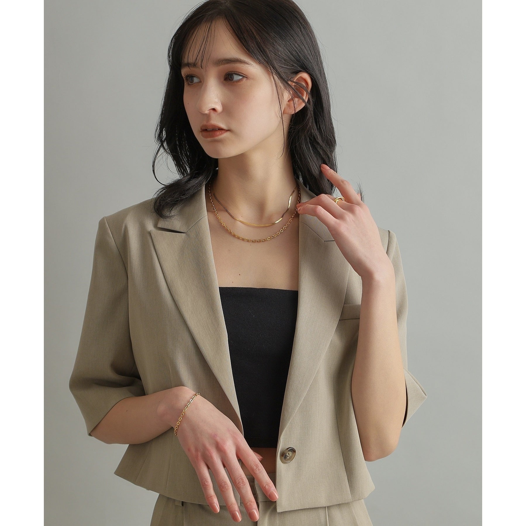 ココシュニック オンキッチュ COCOSHNIK ONKITSCH シルバー デザインチェーン フラットオーバルボールリンクネックレス GP （ゴールド(600)） ゴールド(600)