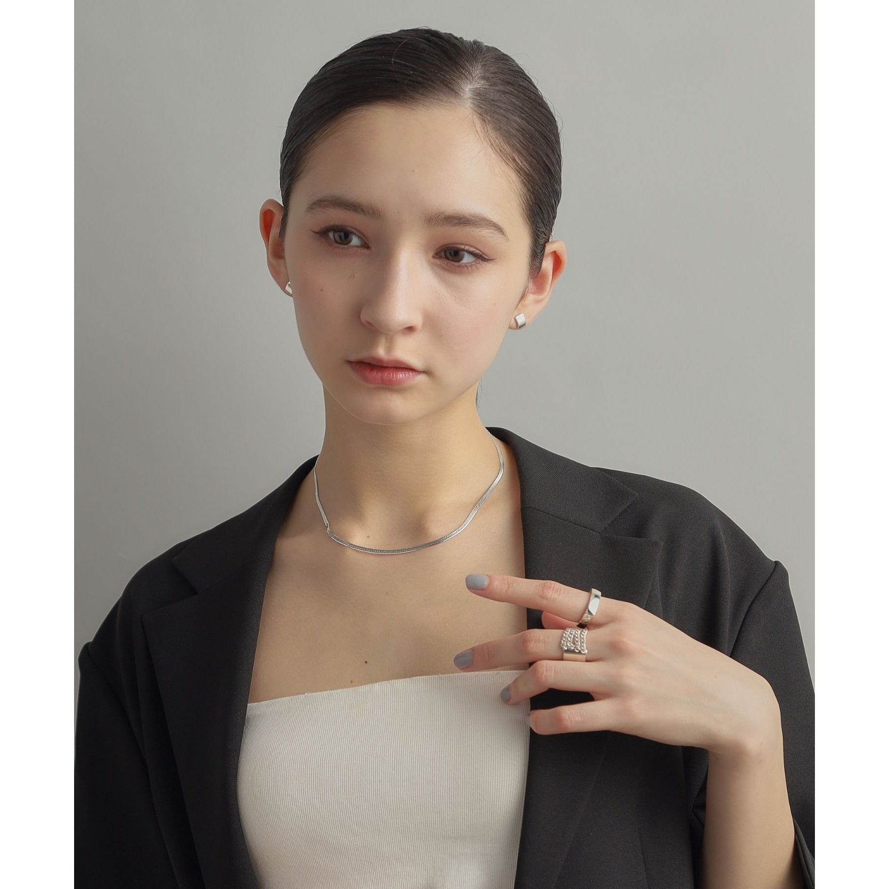 ココシュニック オンキッチュ COCOSHNIK ONKITSCH シルバー デザインチェーン フラットスネークネックレスM （シルバー(600)） シルバー(600)