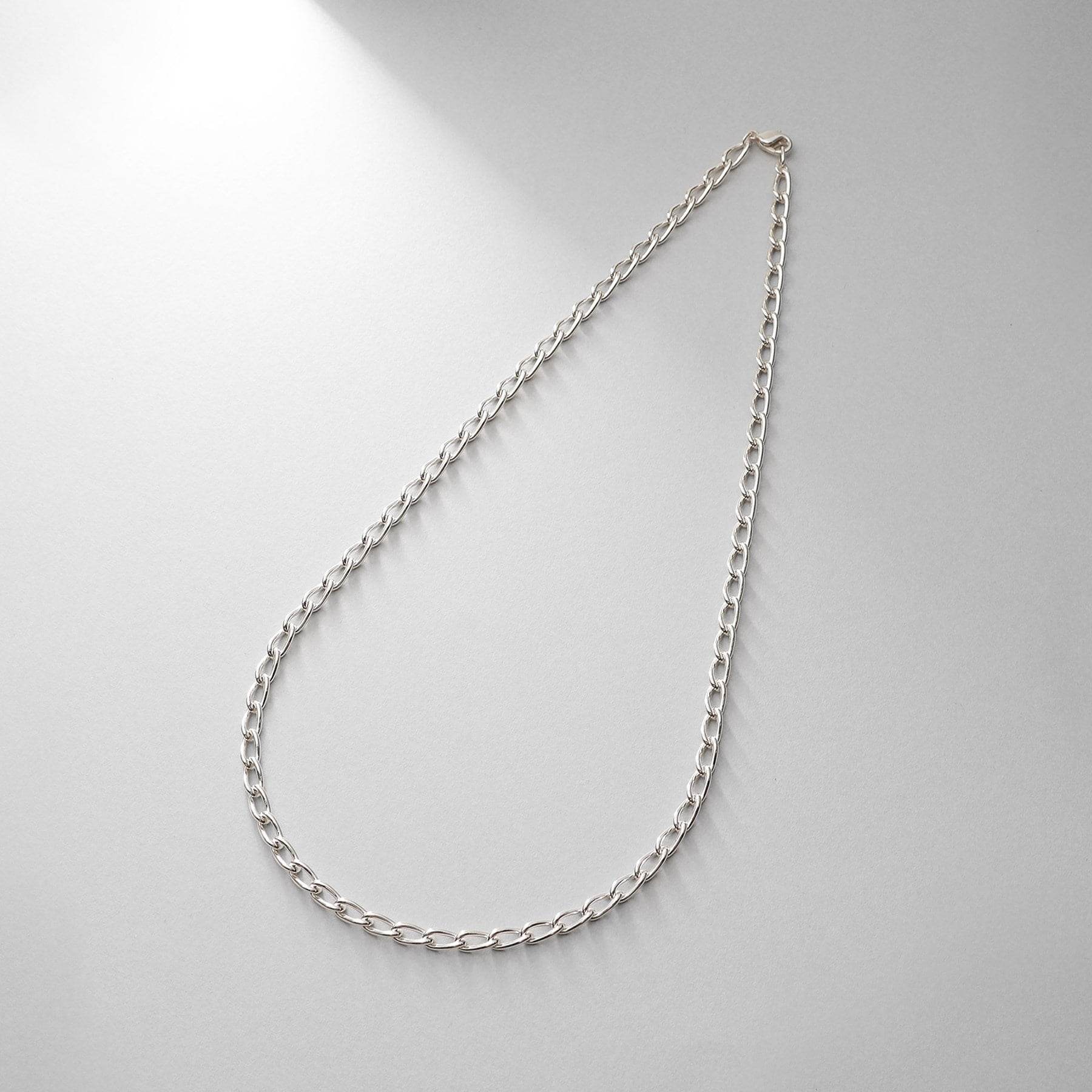 Cocoshnik Onkitsch Silver Design Chain Long Curve Necklace