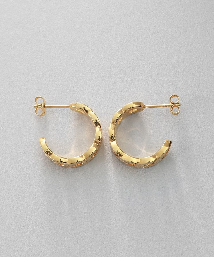 ココシュニック オンキッチュ COCOSHNIK ONKITSCH シルバー フラットカーブチェーンモチーフピアス GP （クリスタル/透明(600)） クリスタル/透明(600)