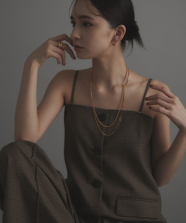 ココシュニック オンキッチュ COCOSHNIK ONKITSCH シルバー フラットカーブチェーンモチーフピアス GP （クリスタル/透明(600)） クリスタル/透明(600)