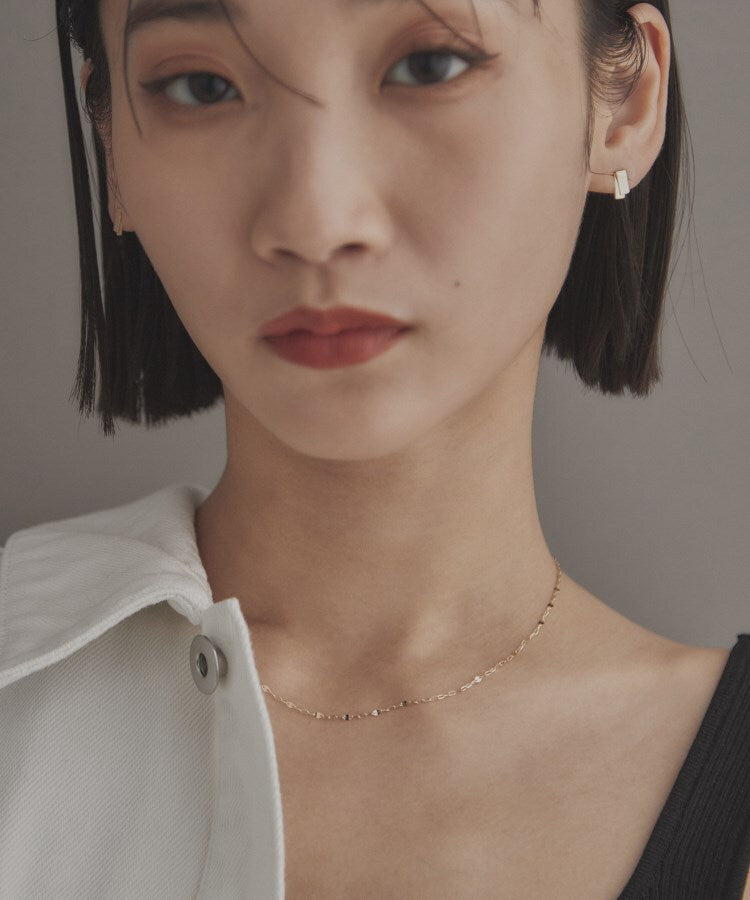 ココシュニック オンキッチュ COCOSHNIK ONKITSCH K10スキニーネックレス スキップペタル （クリスタル/透明(100)） クリスタル/透明(100)