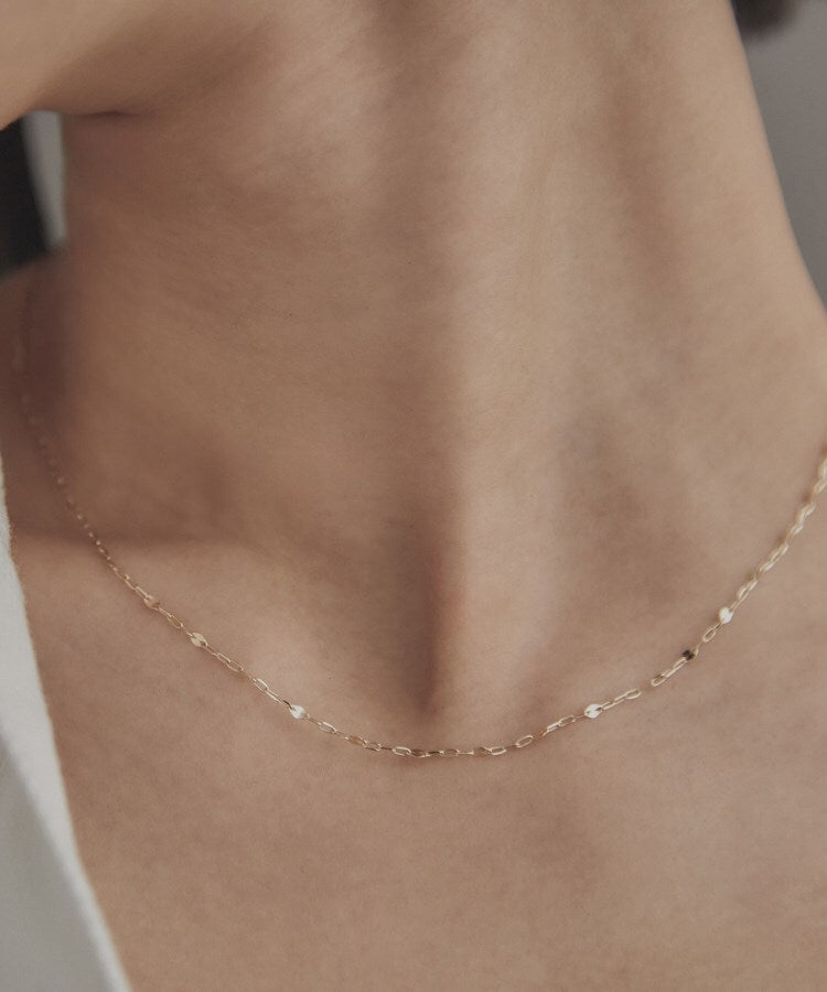 ココシュニック オンキッチュ COCOSHNIK ONKITSCH K10スキニーネックレス スキップペタル （クリスタル/透明(100)） クリスタル/透明(100)