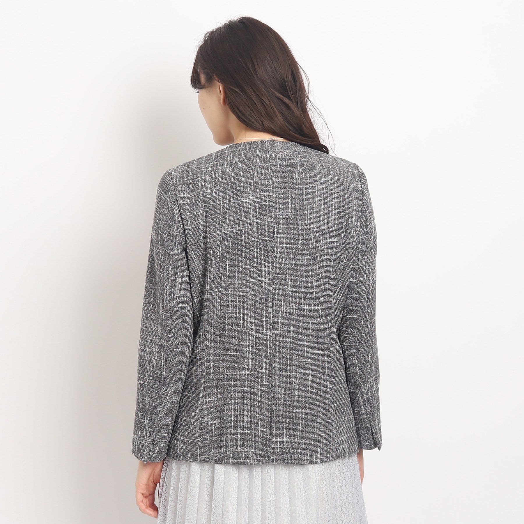 Coup de Chance 【Washable / Set-up Available】 A carefully crafted silhouette! A sleek and feminine no-collar double jacket.