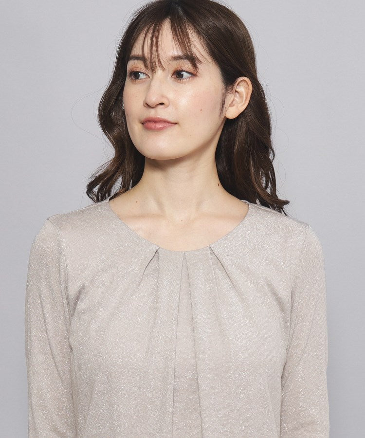 クードシャンス COUP DE CHANCE 【洗える／日本製／ジャケットイン／ラメ入り】デコルテがきれいに見える、上品ラウンドネックプルオーバー （シルバー(006)） シルバー(006)