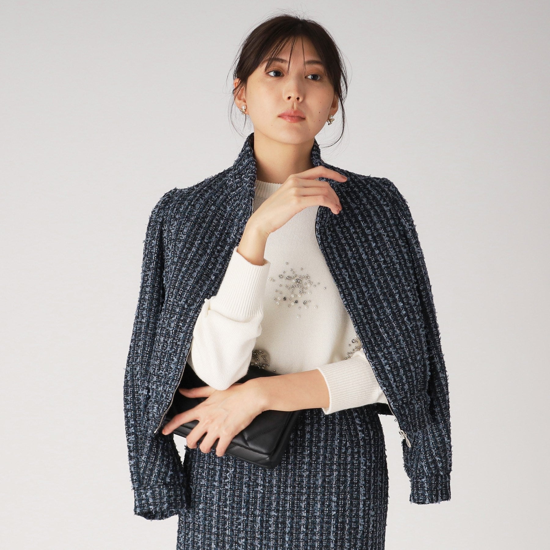 Coup de Chance 【Recommended for Setups】 Eye-catching! Gorgeous Tweed Blouson