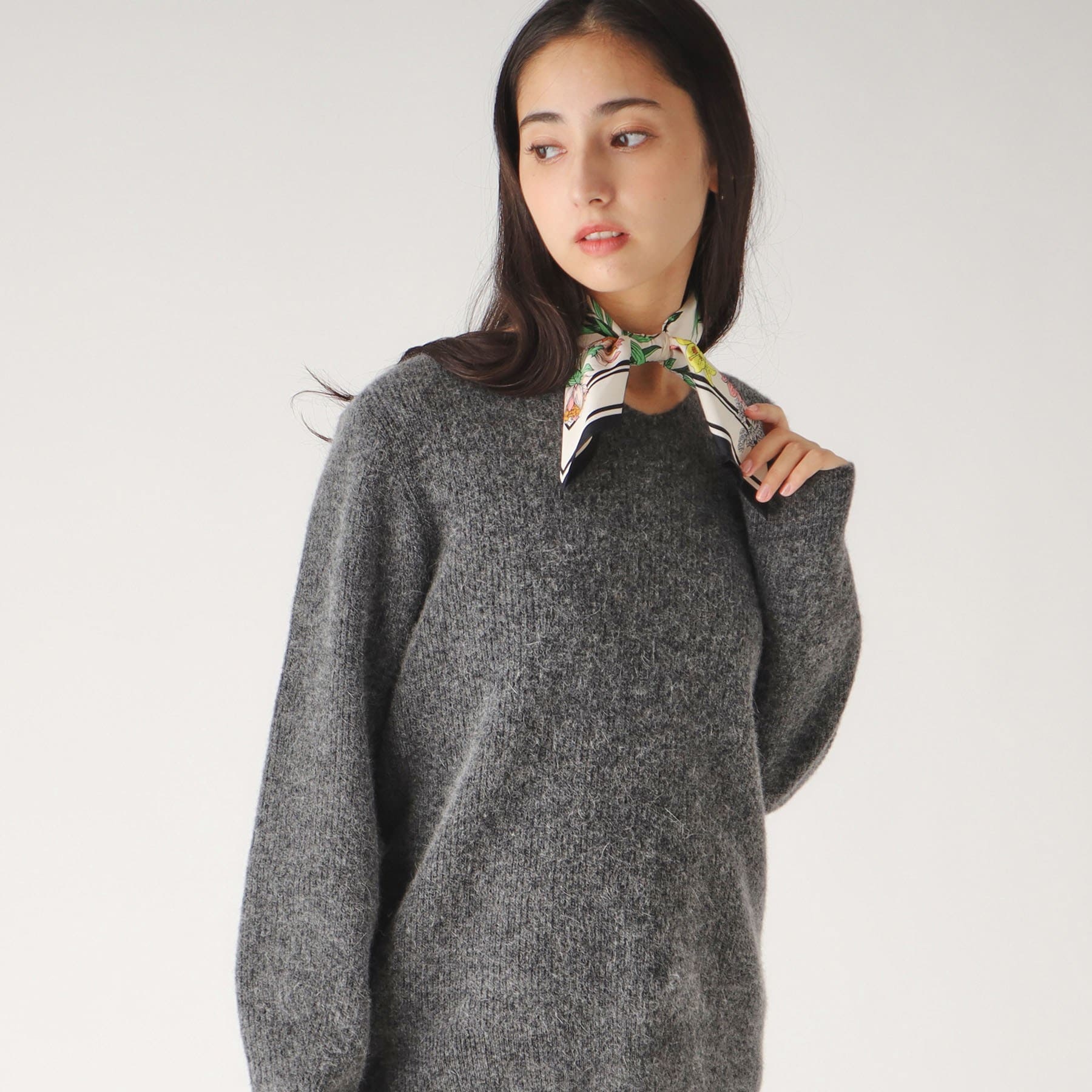 Coup de Chance 【Angora Blend / Hairy Texture / Hip Length / Made in Japan】 For a sophisticated casual style for adults! Knit Pullover