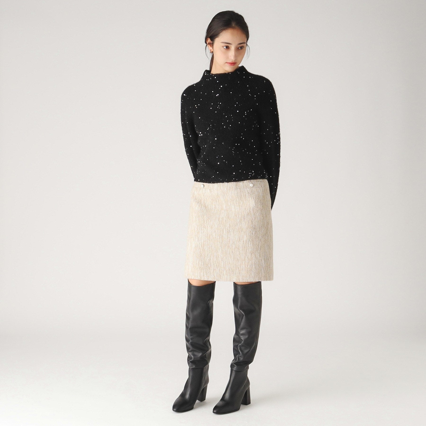 Coup de Chance 【Made in Japan】 Adult Feminine Tweed Mini Skirt