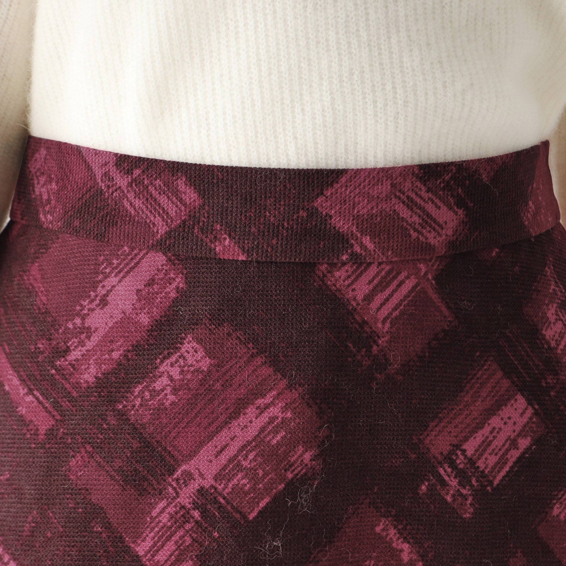 クードシャンス COUP DE CHANCE 【日本製／洗える／ウエストゴム入り】オンオフ着回し◎シャドーチェック柄スカート （ネイビー(194)） ネイビー(194)