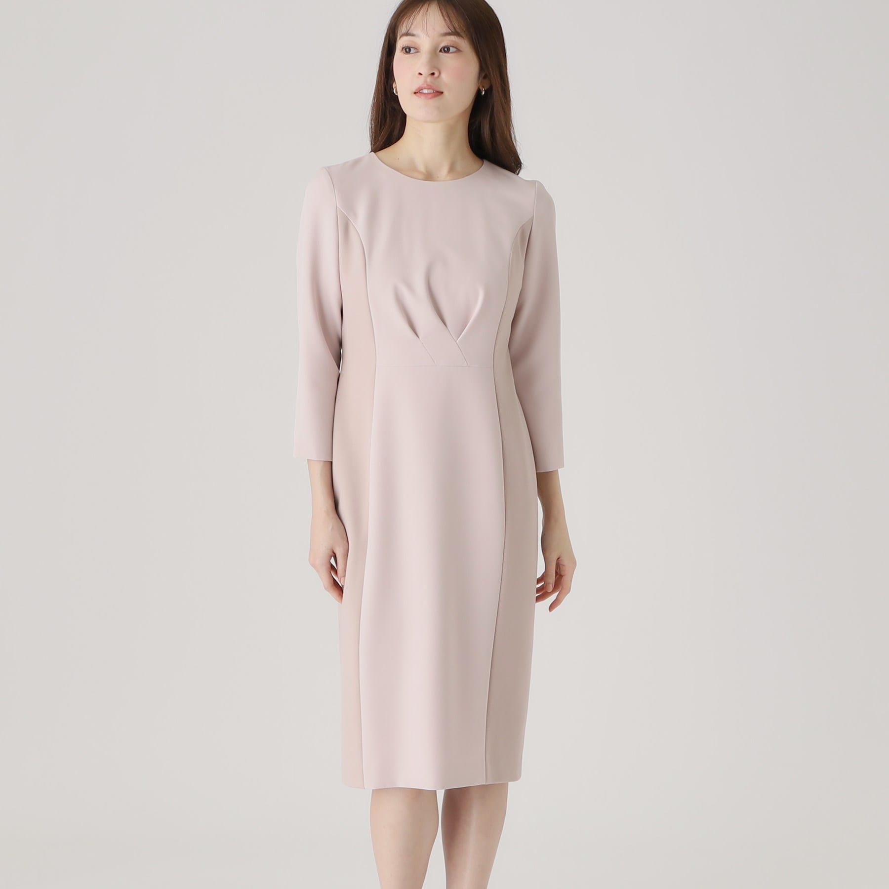 クードシャンス COUP DE CHANCE 【洗える／日本製／通勤／お出かけ】すっきりラインと着用感の良さを叶える配色使いワンピース （ネイビー(594)） ネイビー(594)