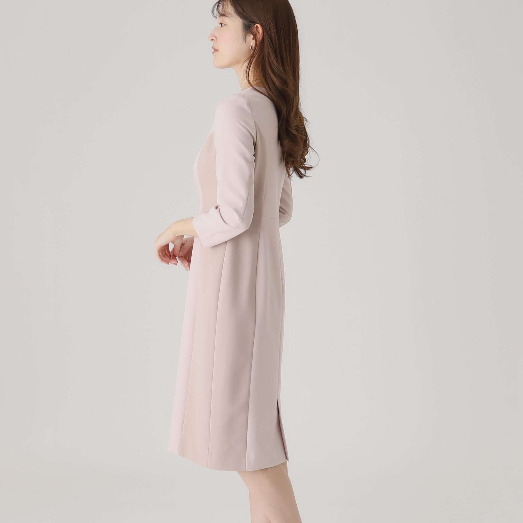 クードシャンス COUP DE CHANCE 【洗える／日本製／通勤／お出かけ】すっきりラインと着用感の良さを叶える配色使いワンピース （ネイビー(594)） ネイビー(594)