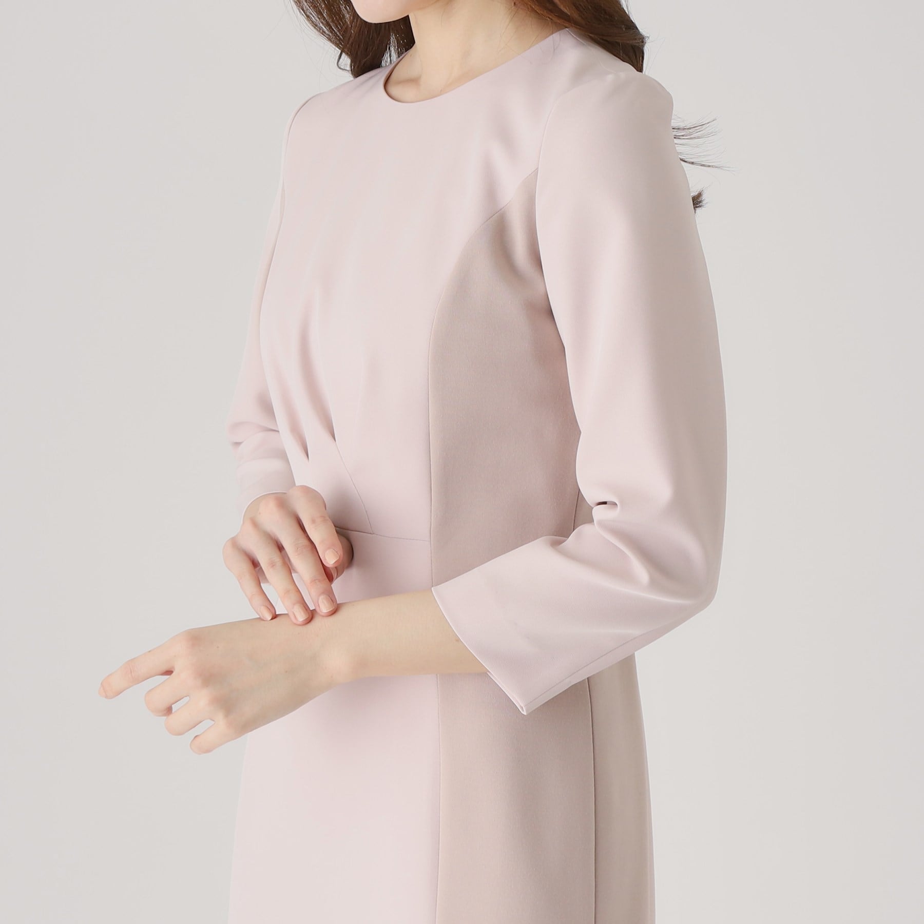 クードシャンス COUP DE CHANCE 【洗える／日本製／通勤／お出かけ】すっきりラインと着用感の良さを叶える配色使いワンピース （ネイビー(594)） ネイビー(594)