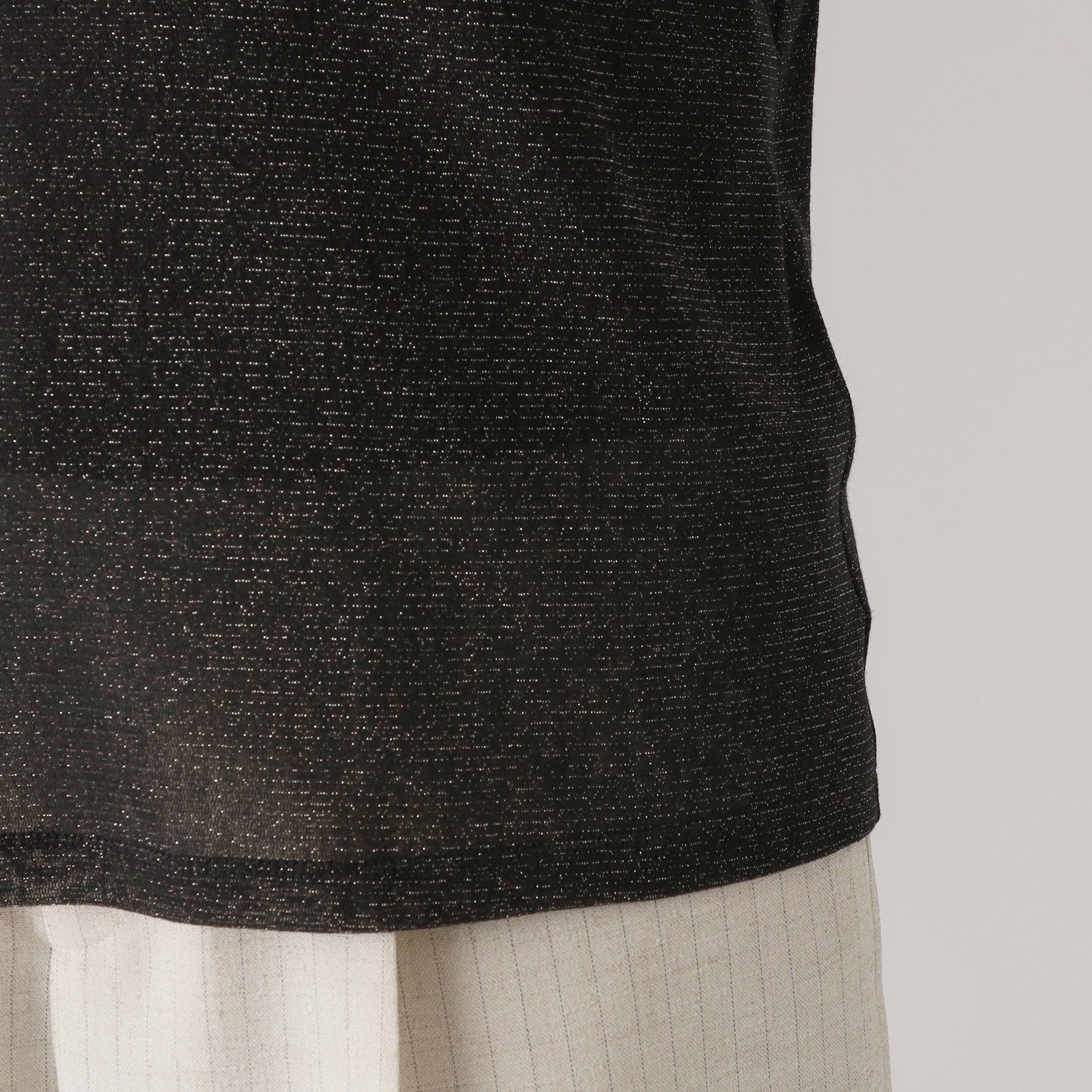 クードシャンス COUP DE CHANCE 【洗える／日本製／ジャケットイン／レイヤードスタイル】シアー感あるラメプルオーバー （ブラック(019)） ブラック(019)