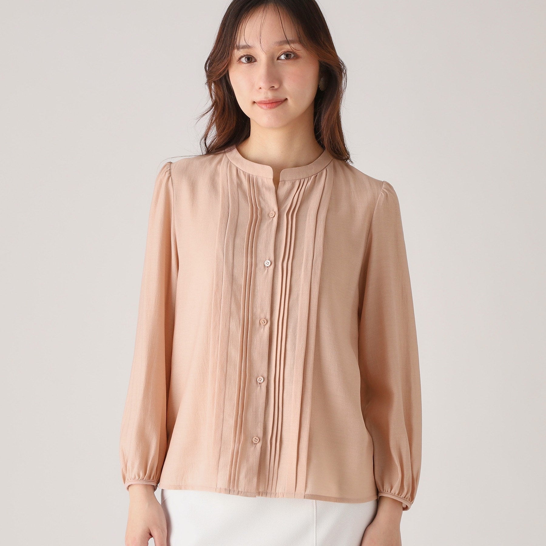 クードシャンス COUP DE CHANCE 【洗える／シアー素材】タックデザインブラウス （ネイビー(094)） ネイビー(094)