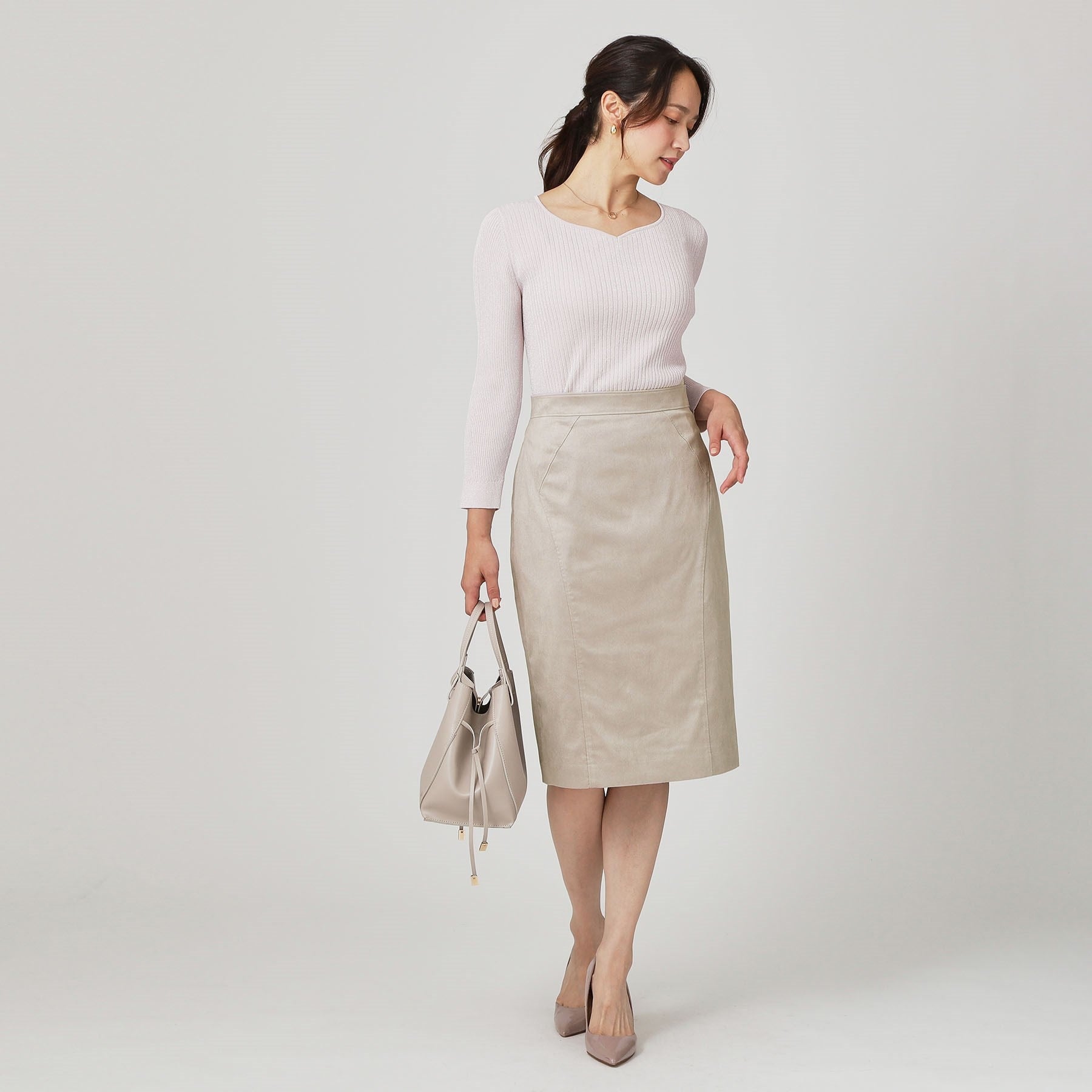 スカートスーツ グレー(クードシャンスCoup de Chance) クードシャンス COUP DE CHANCE 【手洗い可／日本製／スーツ可