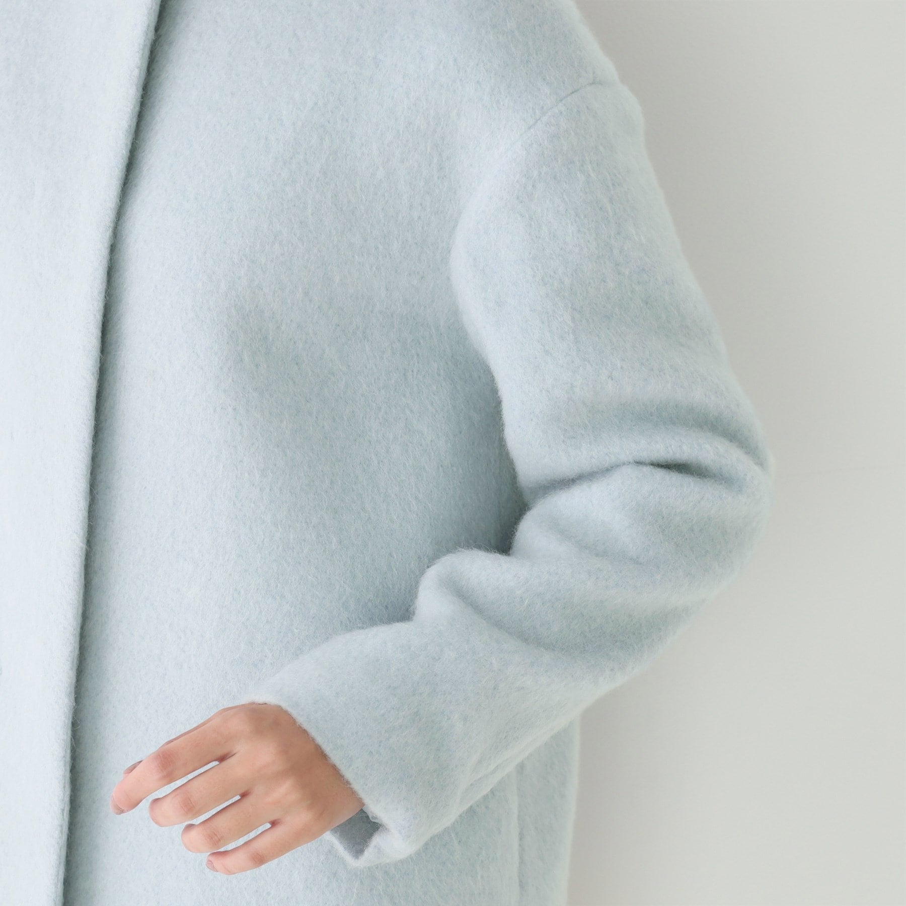 クードシャンス COUP DE CHANCE 【日本製／モヘヤ混／ヒップ丈】ノーカラーコート （ブラック(019)） ブラック(019)