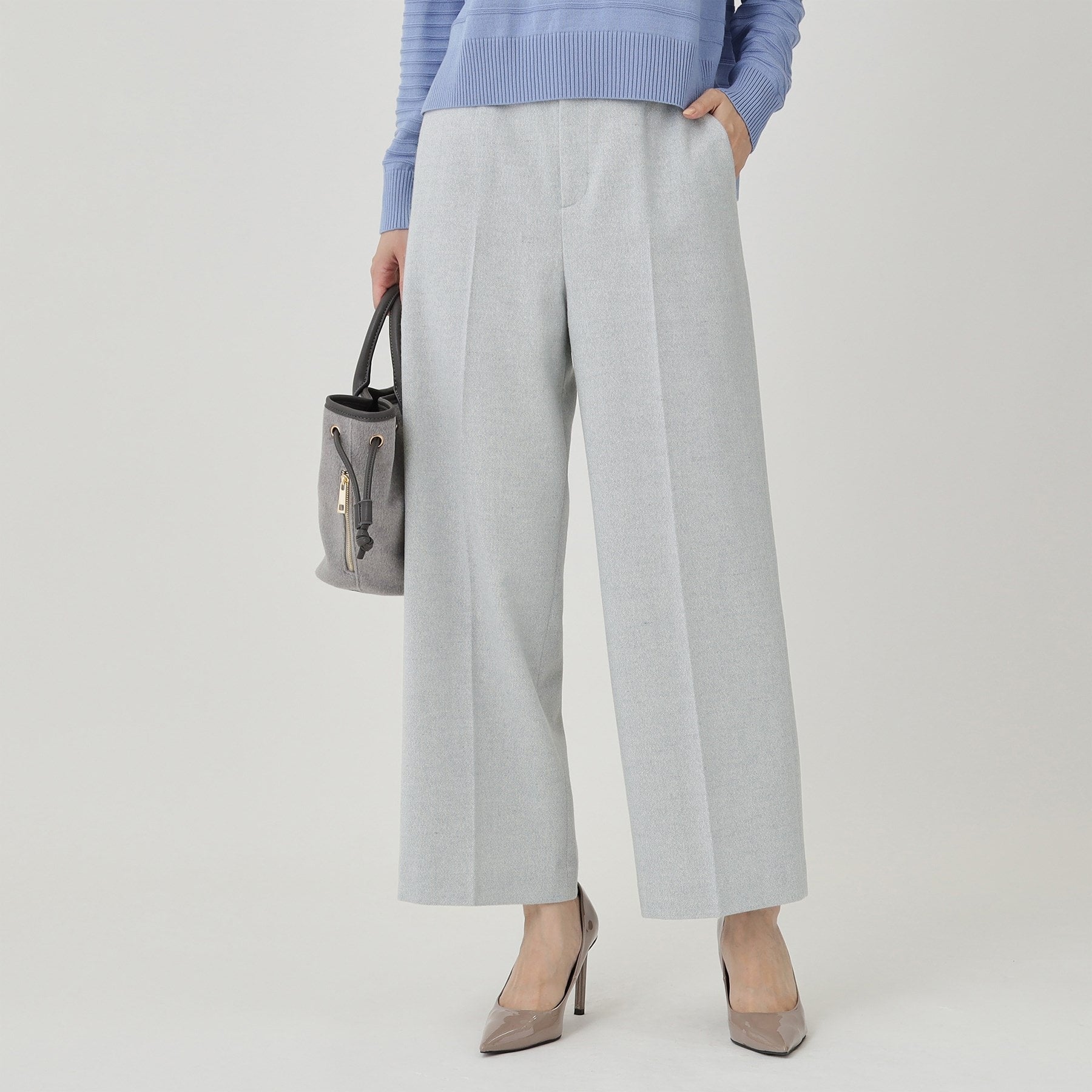 クードシャンス COUP DE CHANCE 【日本製】ラメ入りツイードパンツ （ブルー(091)） ブルー(091)