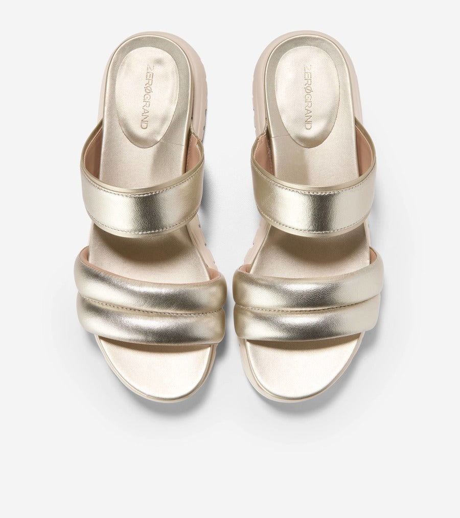 コール ハーン COLE HAAN ゼログランド ダブルバンド スライド サンダル womens （ソフト ゴールド タルカ / アイボリー） ソフト ゴールド タルカ / アイボリー