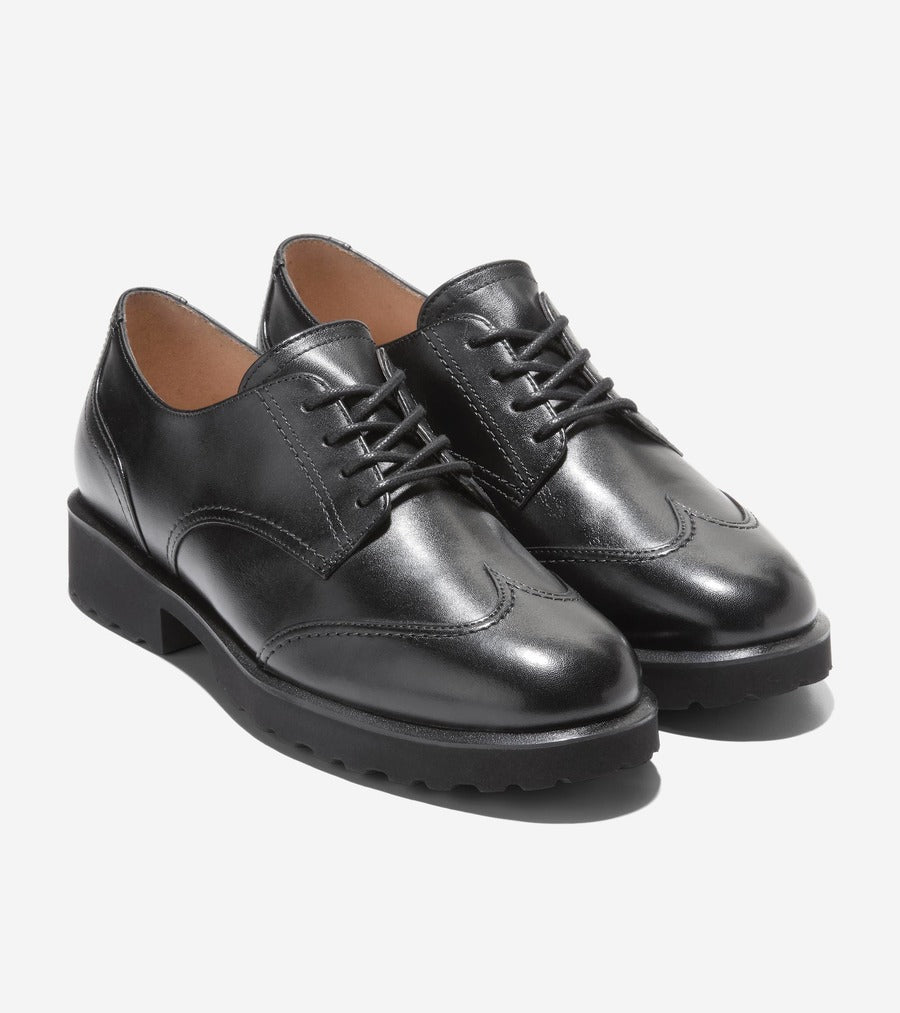 コール ハーン COLE HAAN ジニーン レースアップ ウィング オックスフォード womens （ブラック レザー） ブラック レザー