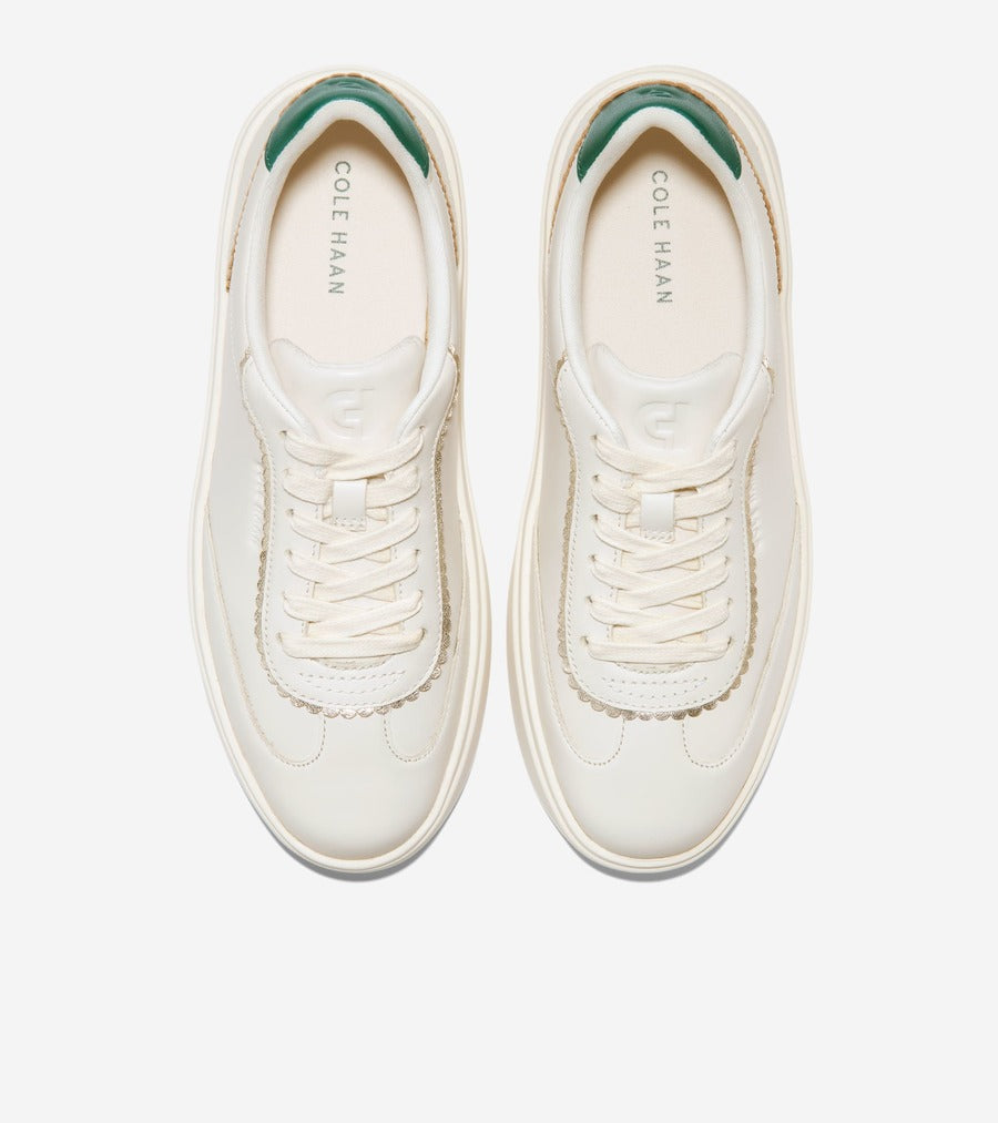 コール ハーン COLE HAAN グランド クロスコート アロウ スニーカー womens （アイボリー レザー / レインフォレスト レザー） アイボリー レザー / レインフォレスト レザー